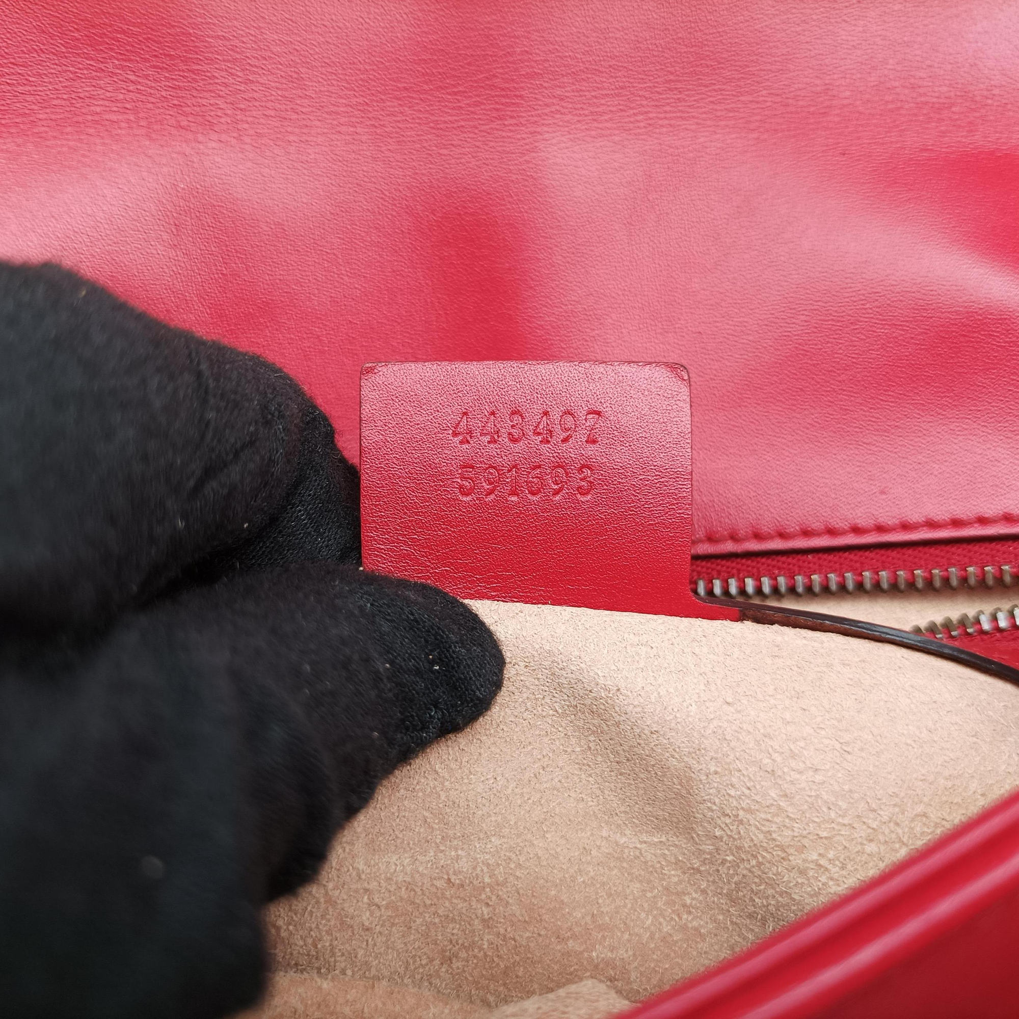 GG Marmont Red Leather 443497 D021852833GGマーモント レッド レザー 443497 D021852833