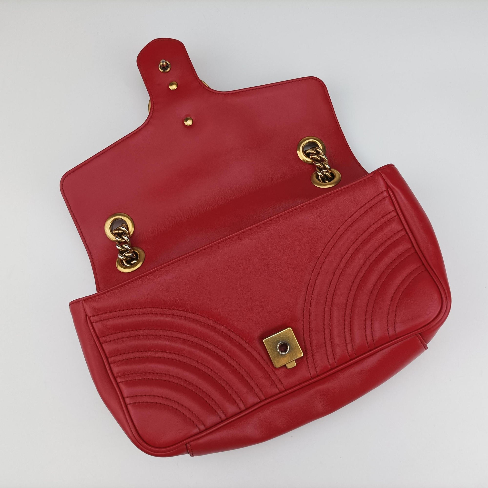 GG Marmont Red Leather 443497 D021852833GGマーモント レッド レザー 443497 D021852833