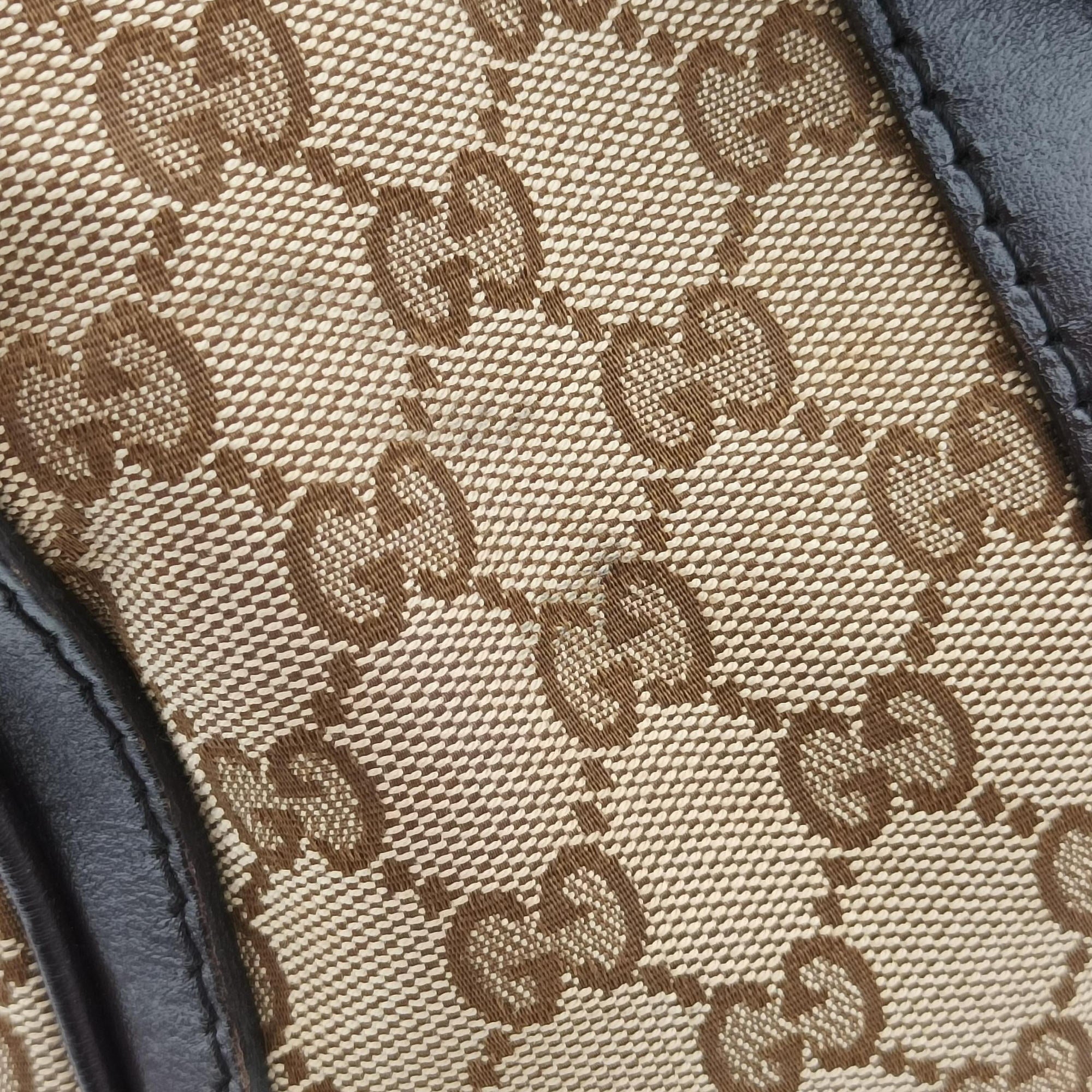 Sherry Line Beige×green×red×Brown canvas×leather 247205 E014989970シェリーライン ベージュ×グリーン×レッド×ブラウン キャンバス×レザー 247205 E014989970