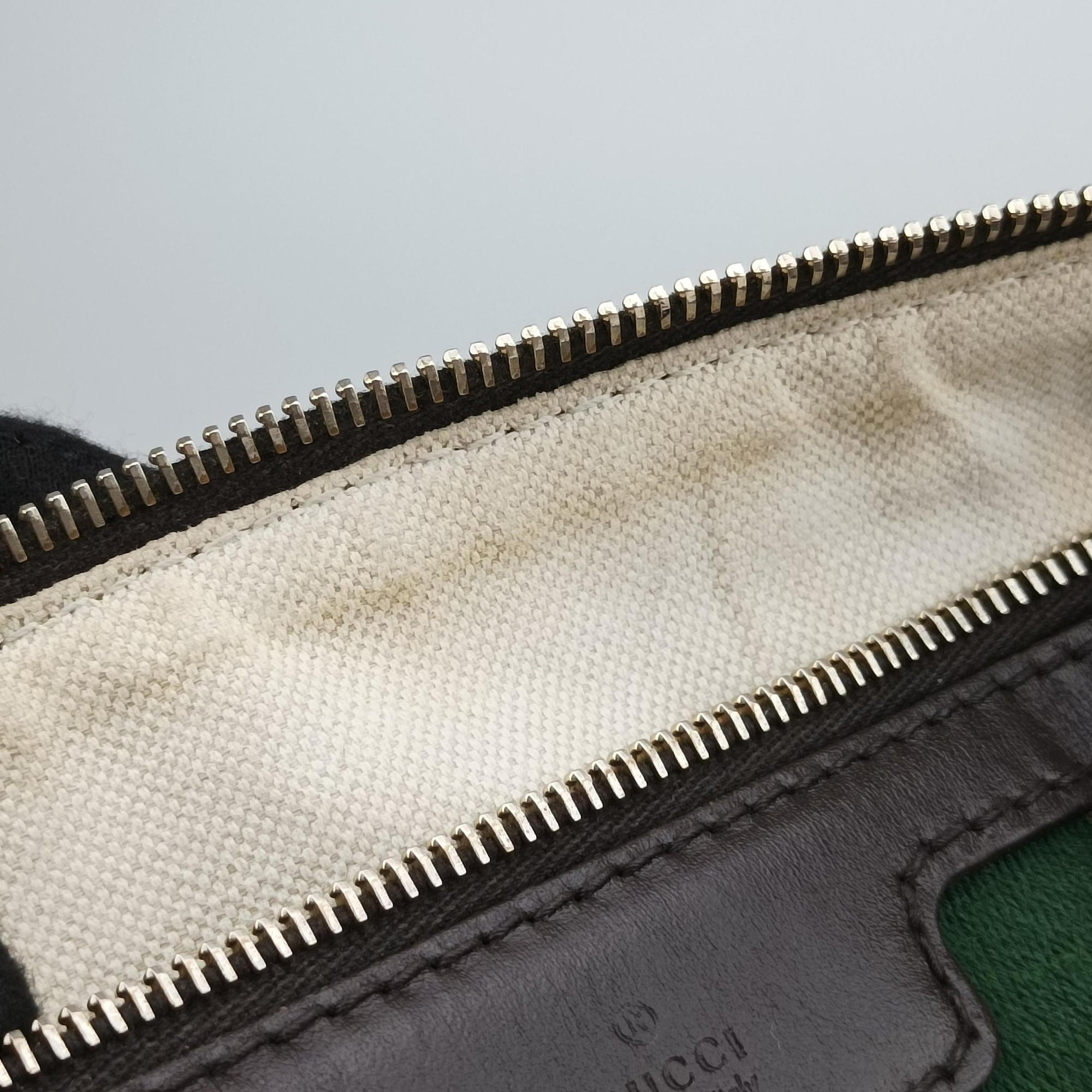 Sherry Line Beige×green×red×Brown canvas×leather 247205 E014989970シェリーライン ベージュ×グリーン×レッド×ブラウン キャンバス×レザー 247205 E014989970