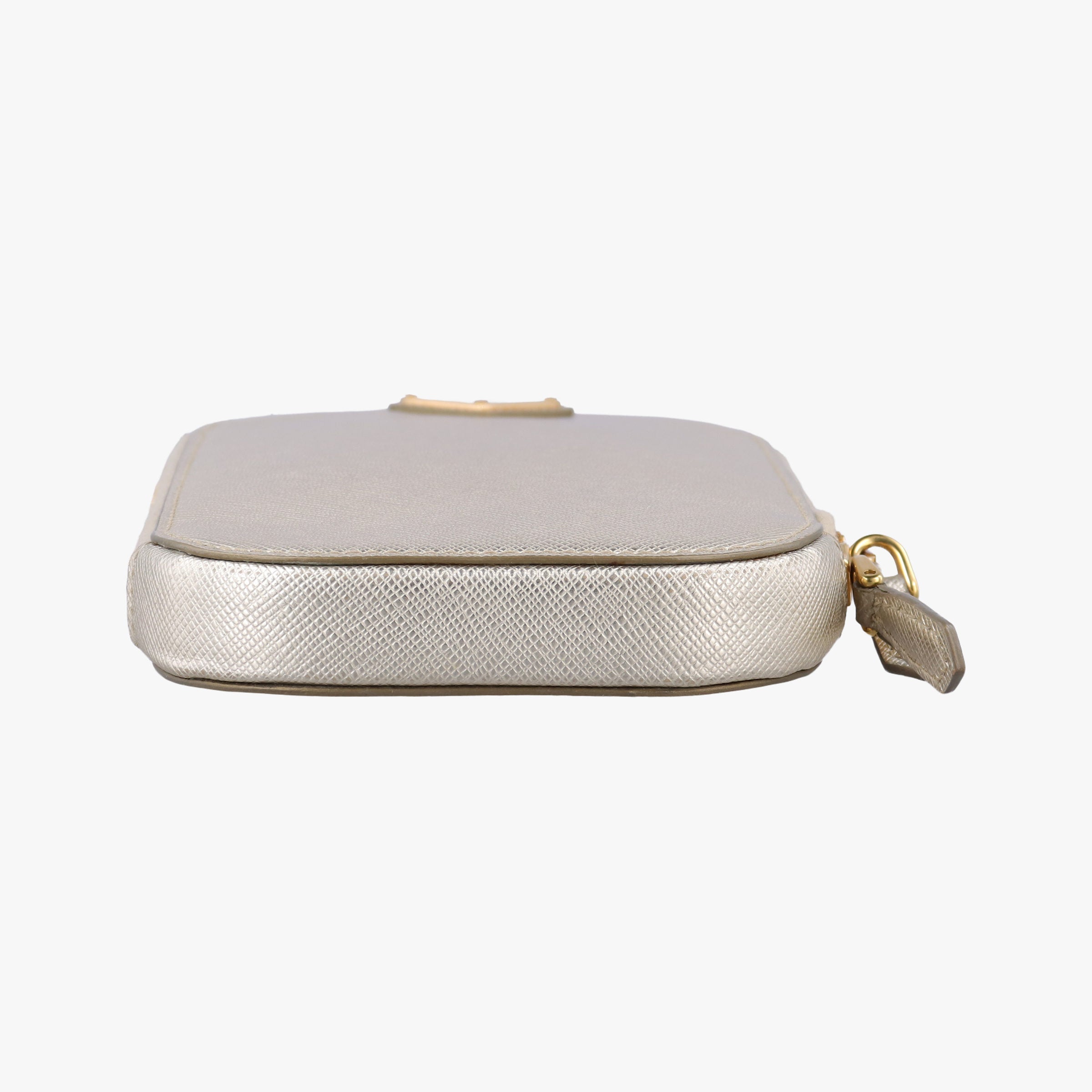 Triangle logo Golden Saffiano Leather 1DH030 85トライアングルロゴ ゴールド サフィアーノレザー 1DH030 85