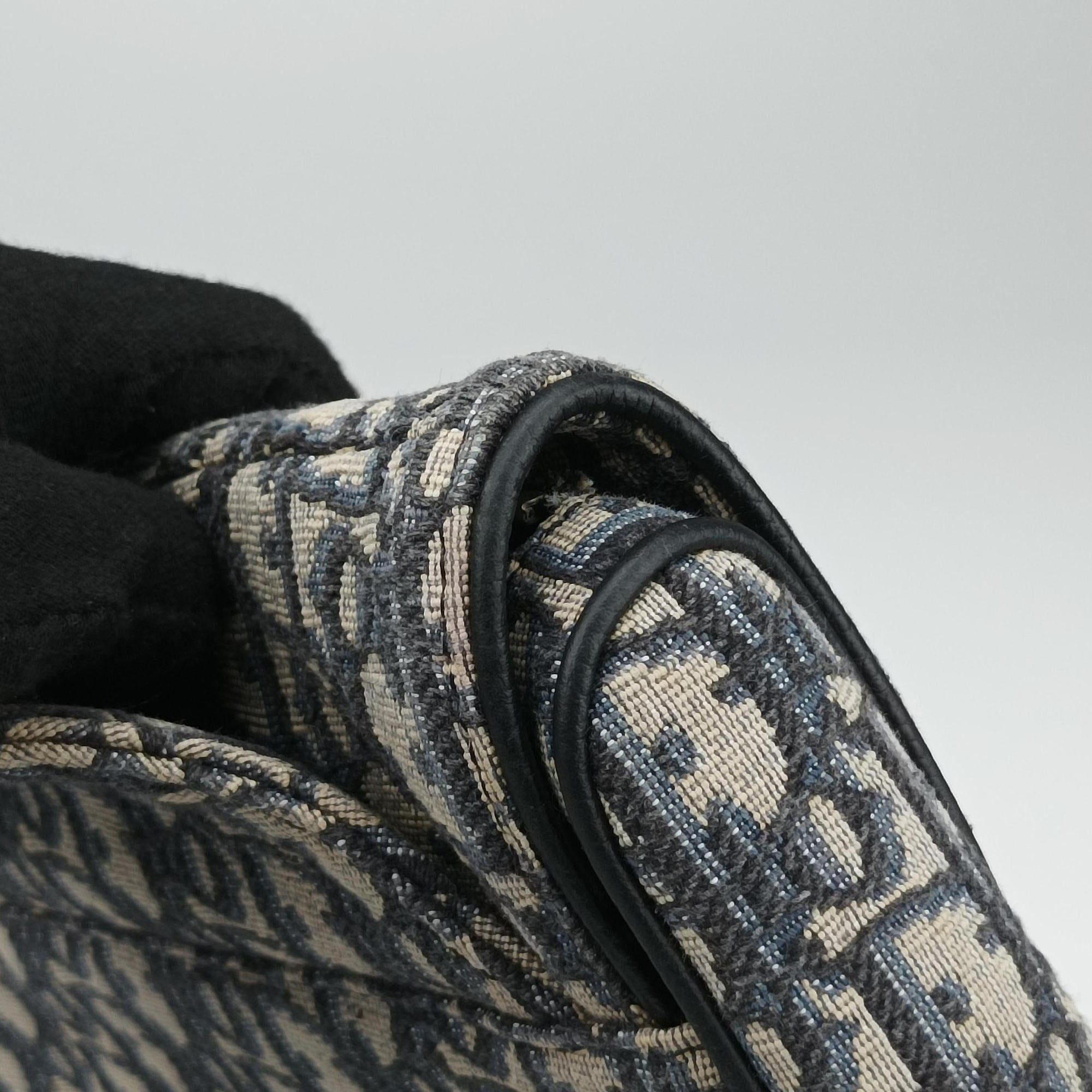 Saddlebags Gray×Navy×Black Jacquard×Leather 16-BO-0252サドルバッグ グレー×ネイビー×ブラック ジャガード×レザー 16-BO-0252