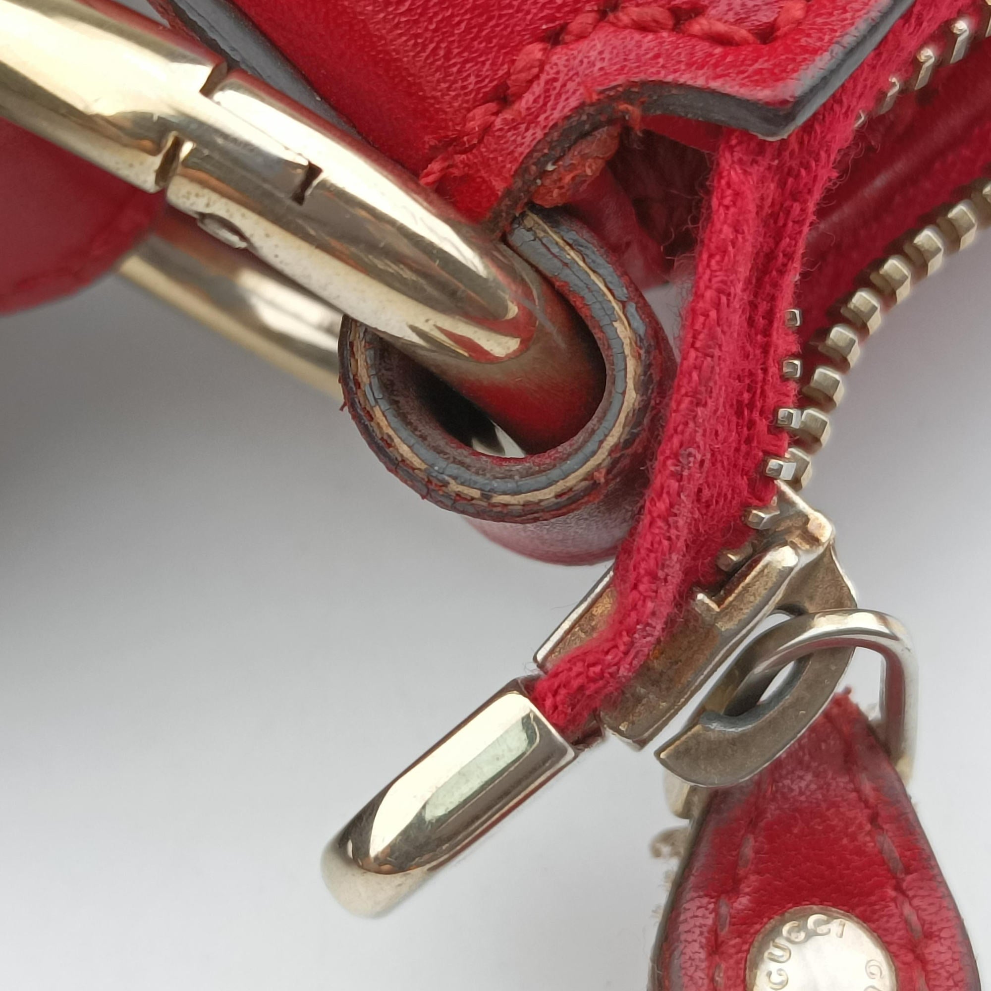 Valentine heart charm beige×red canvas×leather 309122 B018648405バレンタイン ハートチャーム ベージュ×レッド キャンバス×レザー 309122 B018648405