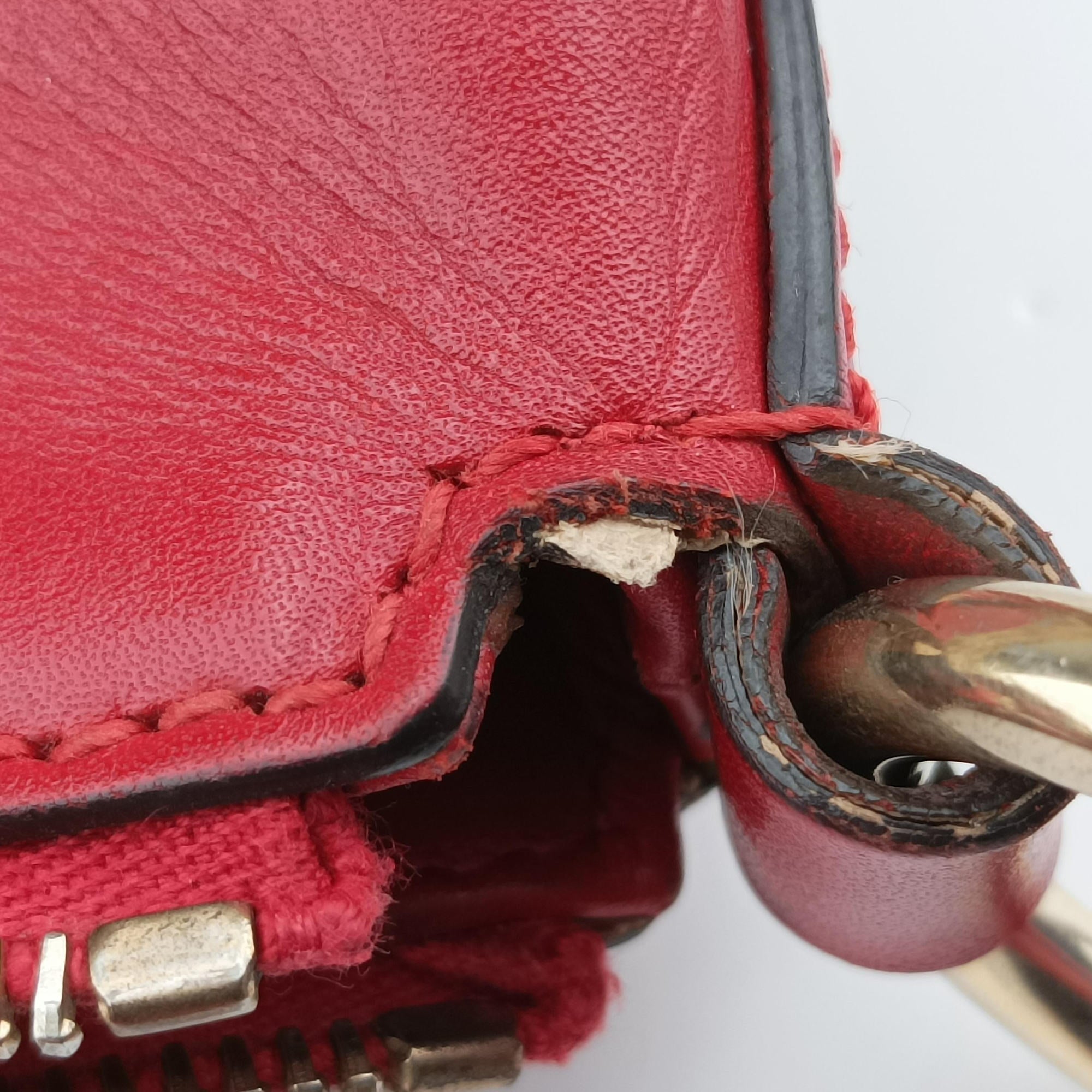 Valentine heart charm beige×red canvas×leather 309122 B018648405バレンタイン ハートチャーム ベージュ×レッド キャンバス×レザー 309122 B018648405