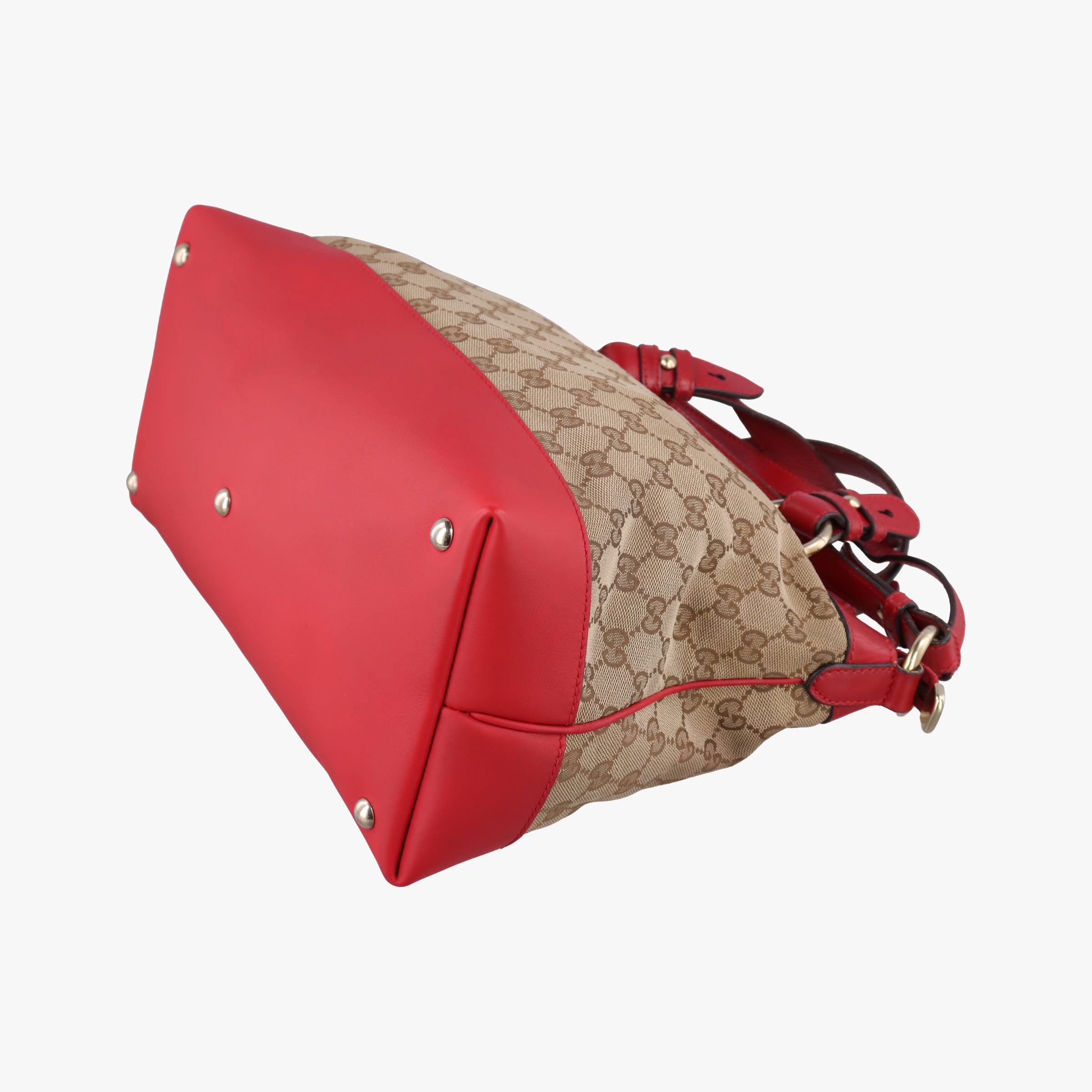 Valentine heart charm beige×red canvas×leather 309122 B018648405バレンタイン ハートチャーム ベージュ×レッド キャンバス×レザー 309122 B018648405