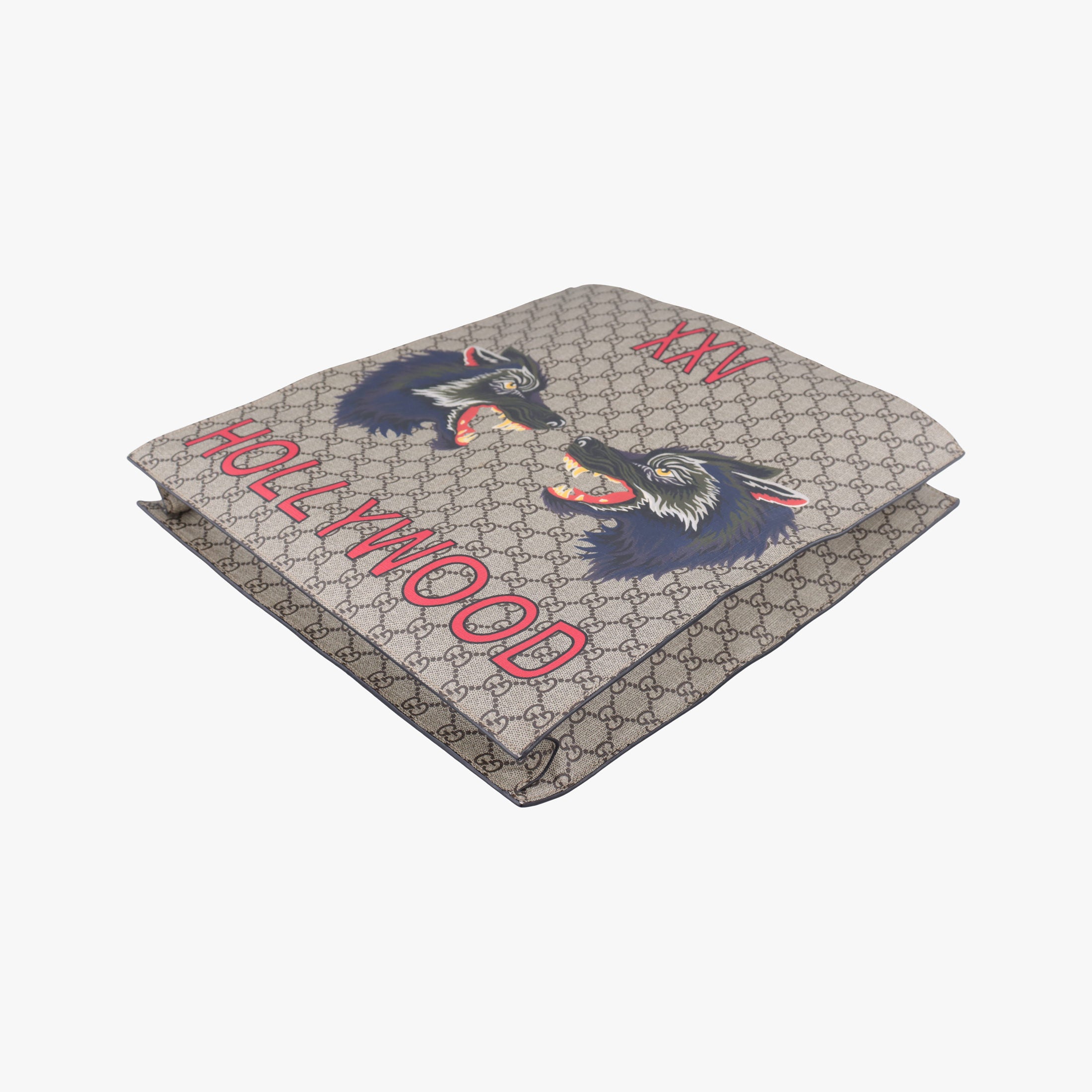 GG Supreme Wolf Print beige×Multicolour PVC coated canvasxLeather 450950 H023639578GGスプリーム ウルフ プリント ベージュ×マルチカラー PVCコーティングキャンバスxレザー 450950 H023639578