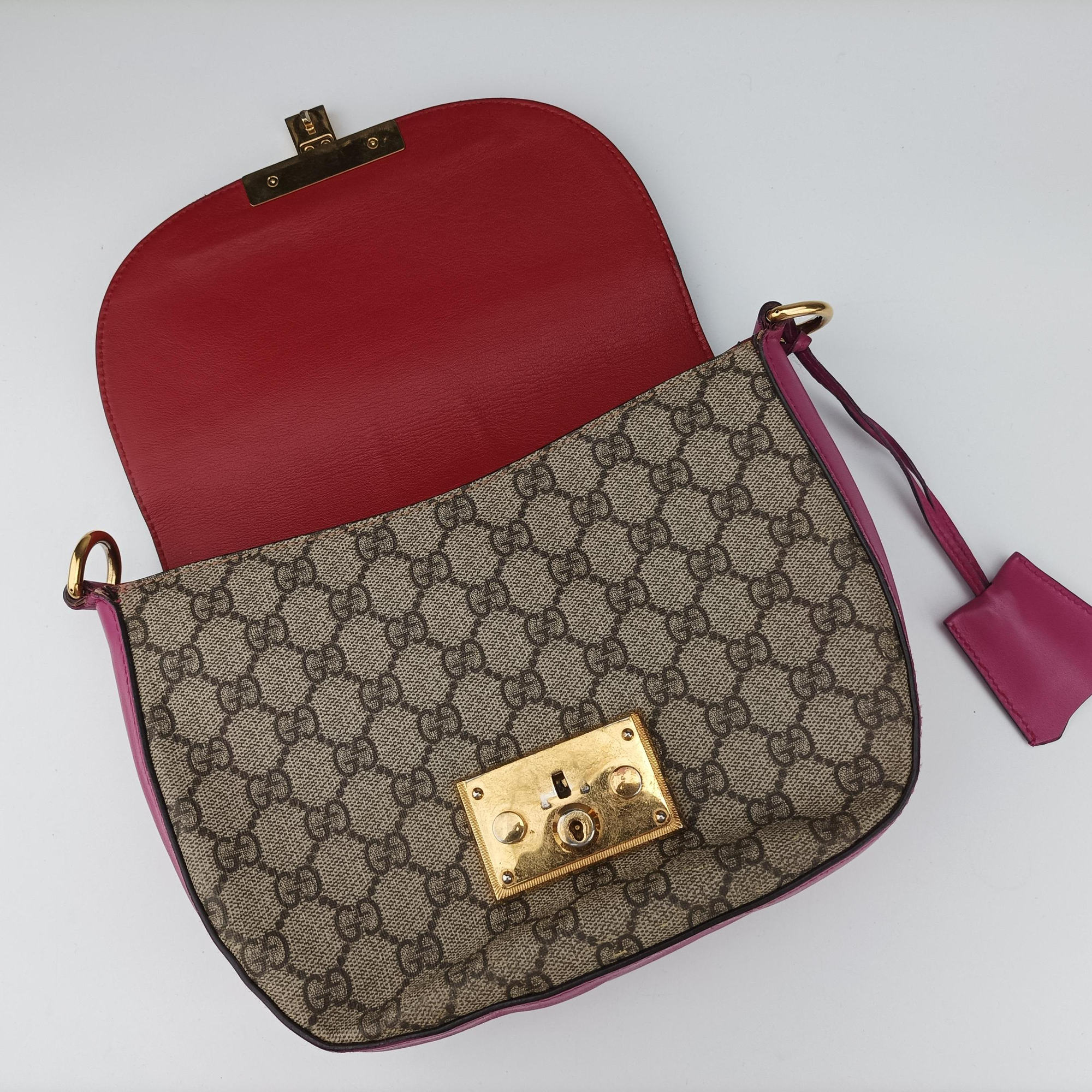 GG Supreme Padlock Beige×Red×Multicolour PVC coated canvas×Leather 453189 A021069765GG スプリーム パドロック ベージュ×レッド×マルチカラー PVCコーティングキャンバス×レザー 453189 A021069765