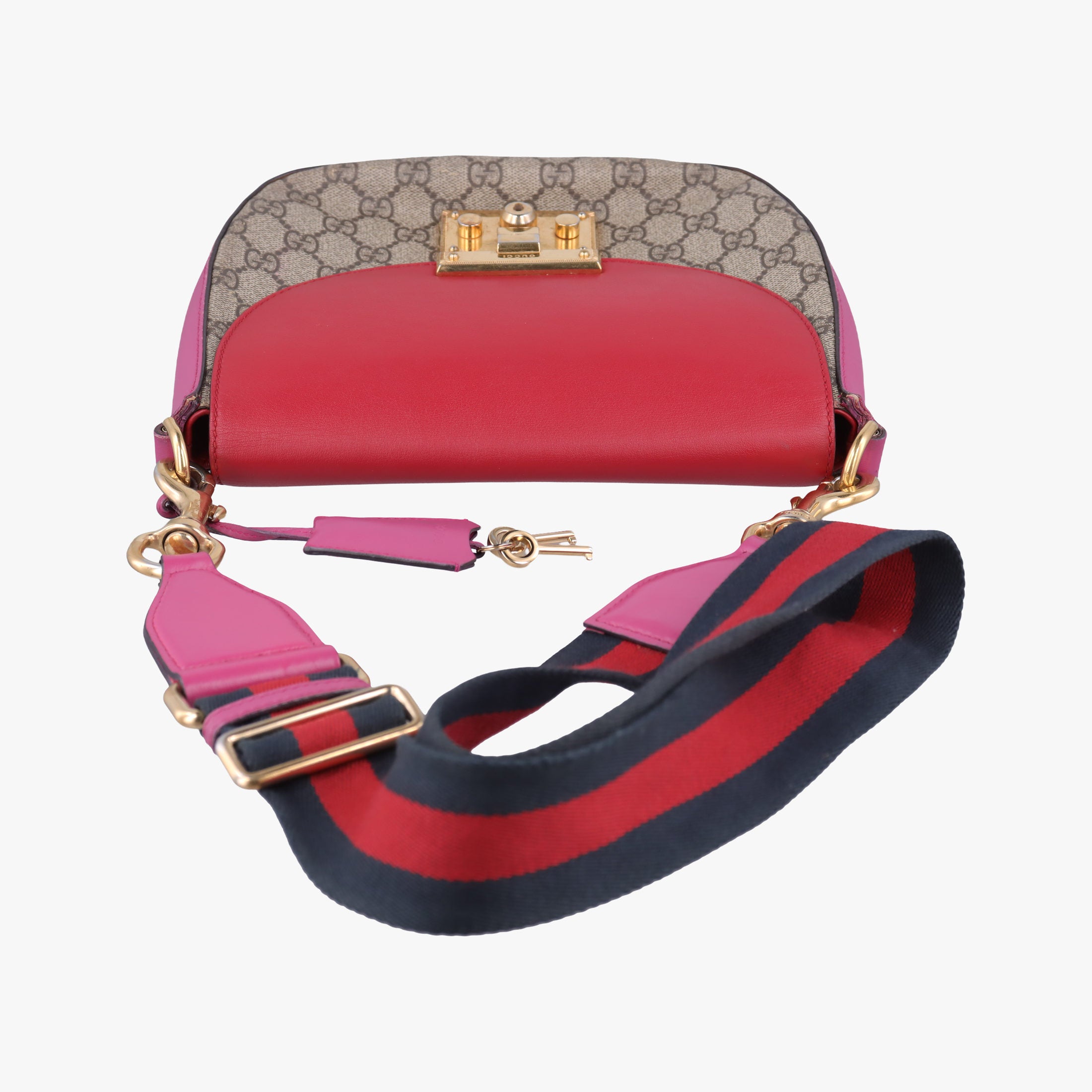 GG Supreme Padlock Beige×Red×Multicolour PVC coated canvas×Leather 453189 A021069765GG スプリーム パドロック ベージュ×レッド×マルチカラー PVCコーティングキャンバス×レザー 453189 A021069765