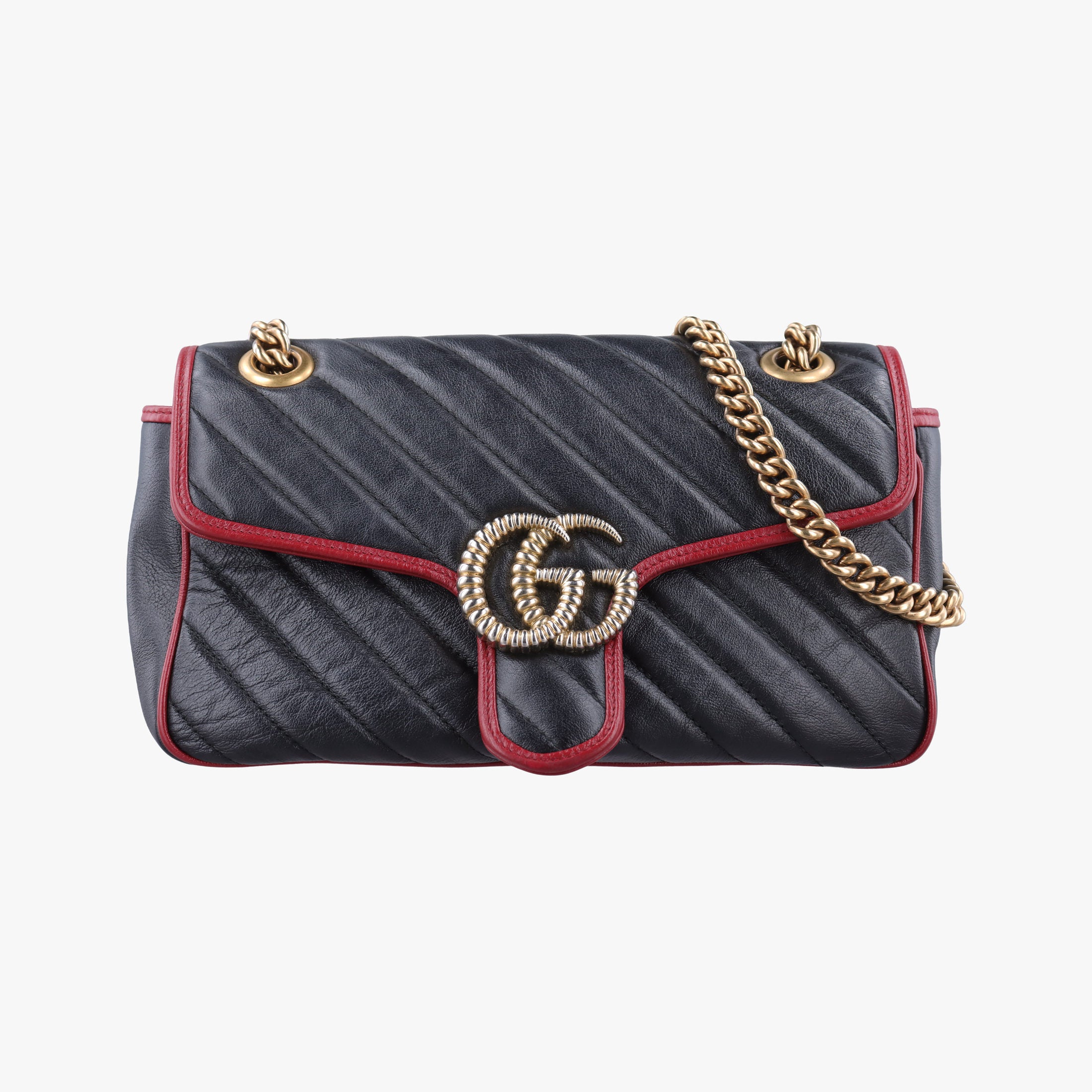 GG Marmont Black×red Leather 443497 B028920569GGマーモント ブラック×レッド レザー 443497 B028920569