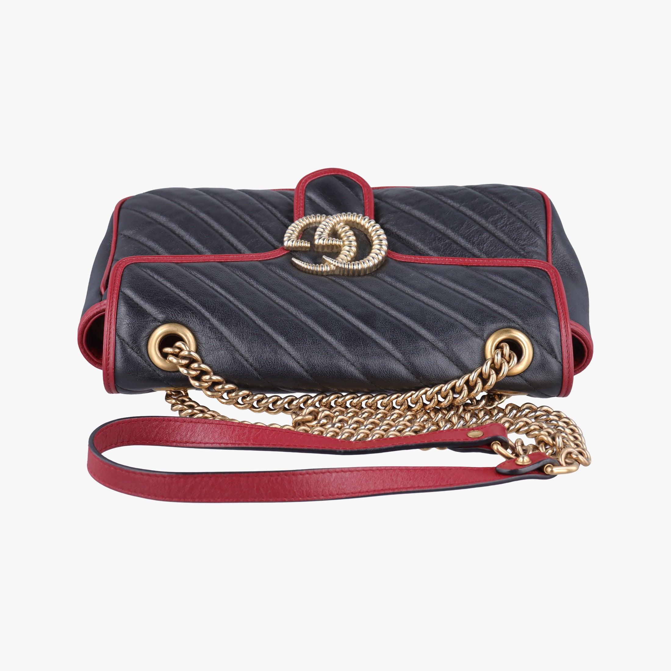GG Marmont Black×red Leather 443497 B028920569GGマーモント ブラック×レッド レザー 443497 B028920569