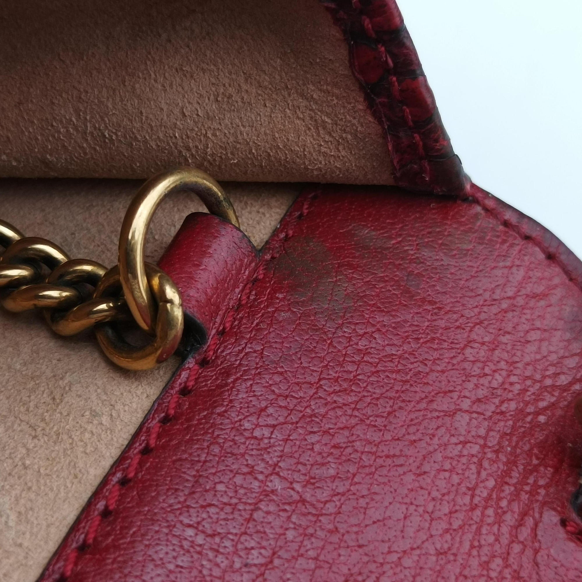 GG Marmont Red snakeskin 488426 GGマーモント レッド ヘビ革 488426