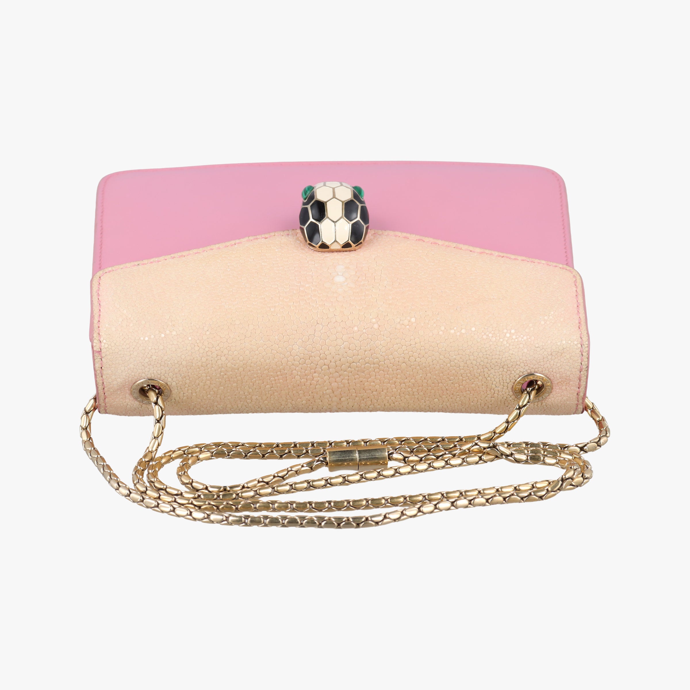 Serpenti Beige × Pink Galuchat Skin×Leather EK.L18.287055セルペンティ ベージュ × ピンク ガルーシャスキン×ザー EK.L18.287055