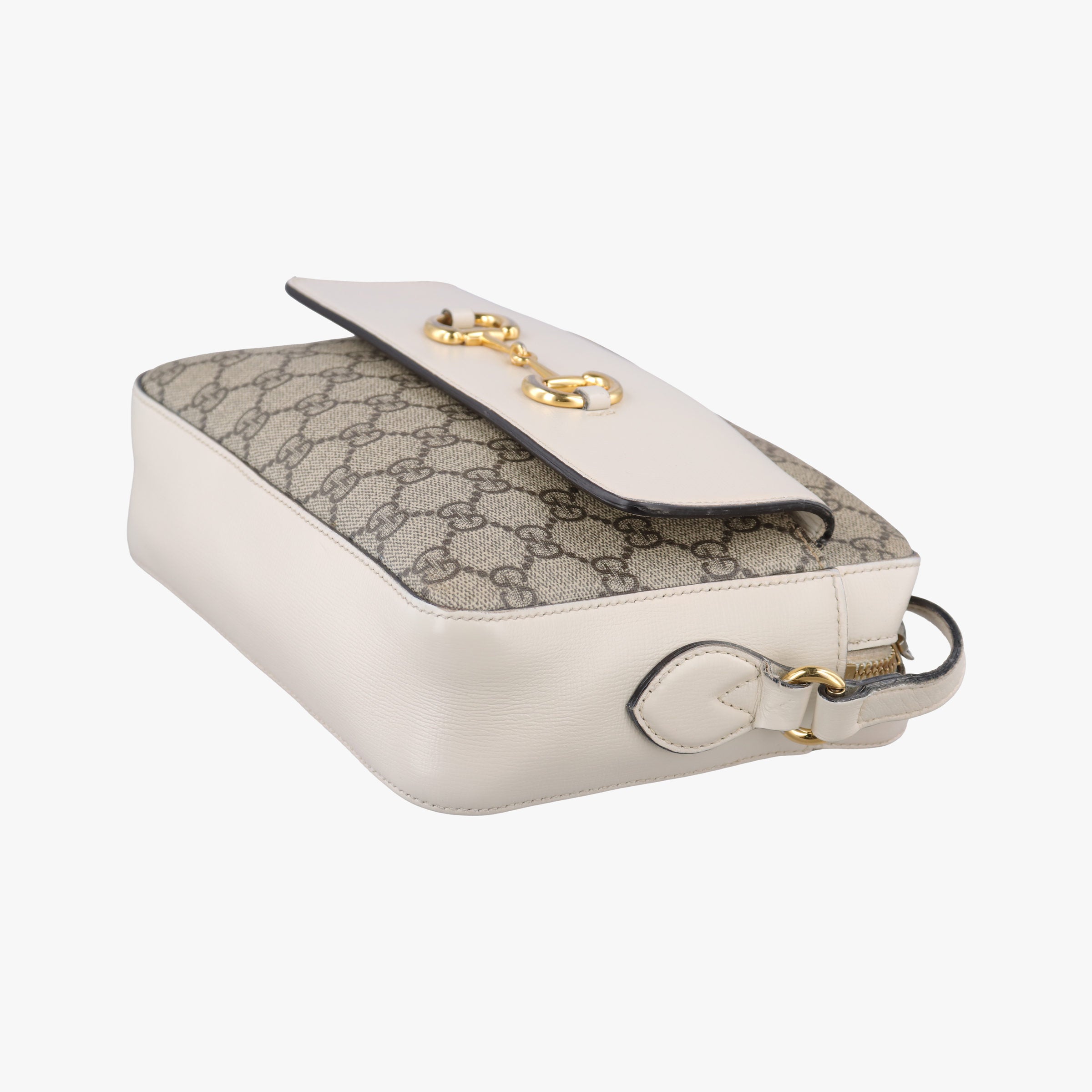 Horsebit 1955 beige×white PVC coated canvas×Leather 645454 G035414152ホースビット 1955 ベージュ×ホワイト PVCコーティングキャンバス×レザー 645454 G035414152