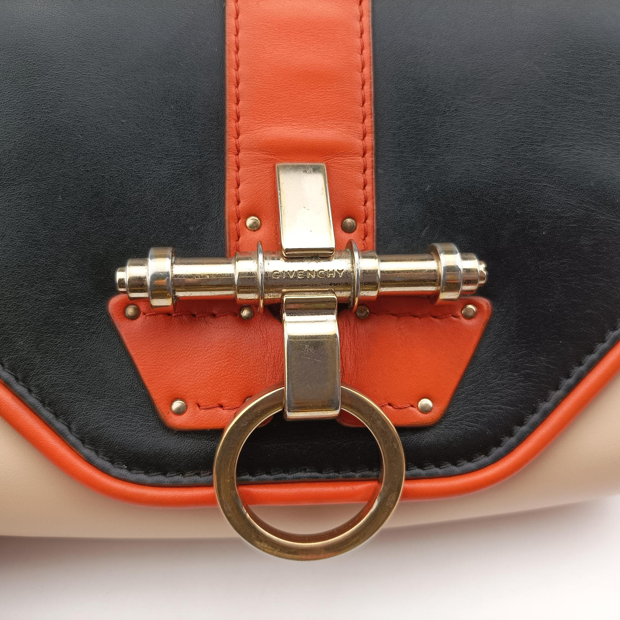 Obsedia Coney Black × Orange × Beige Leather EF1111オブセディア コニー ブラック × オレンジ × ベージュ レザー EF1111