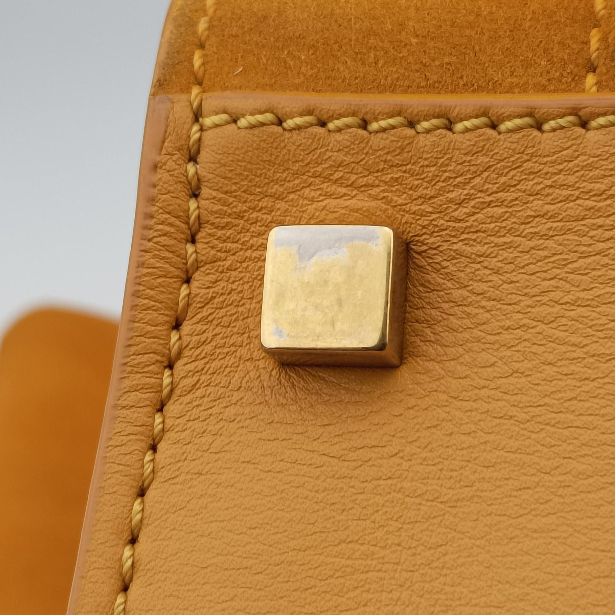 Luggage Small Square Phantom Yellow suede F-CU-0133ラゲージスモールスクエアファントム イエロー スエード F-CU-0133