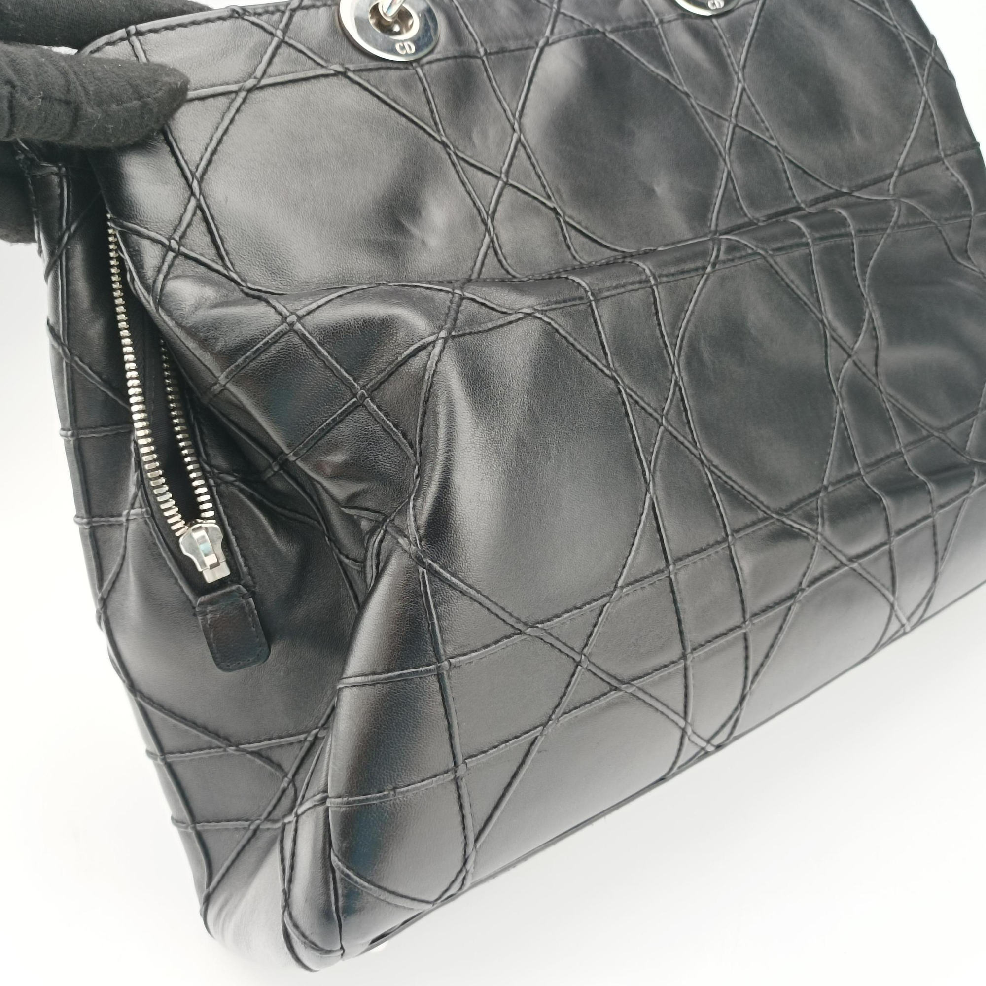 Cannage Soft Shopping Black lambskin 17-BO-0174ディオールソフト ブラック ラムスキン 17-BO-0174