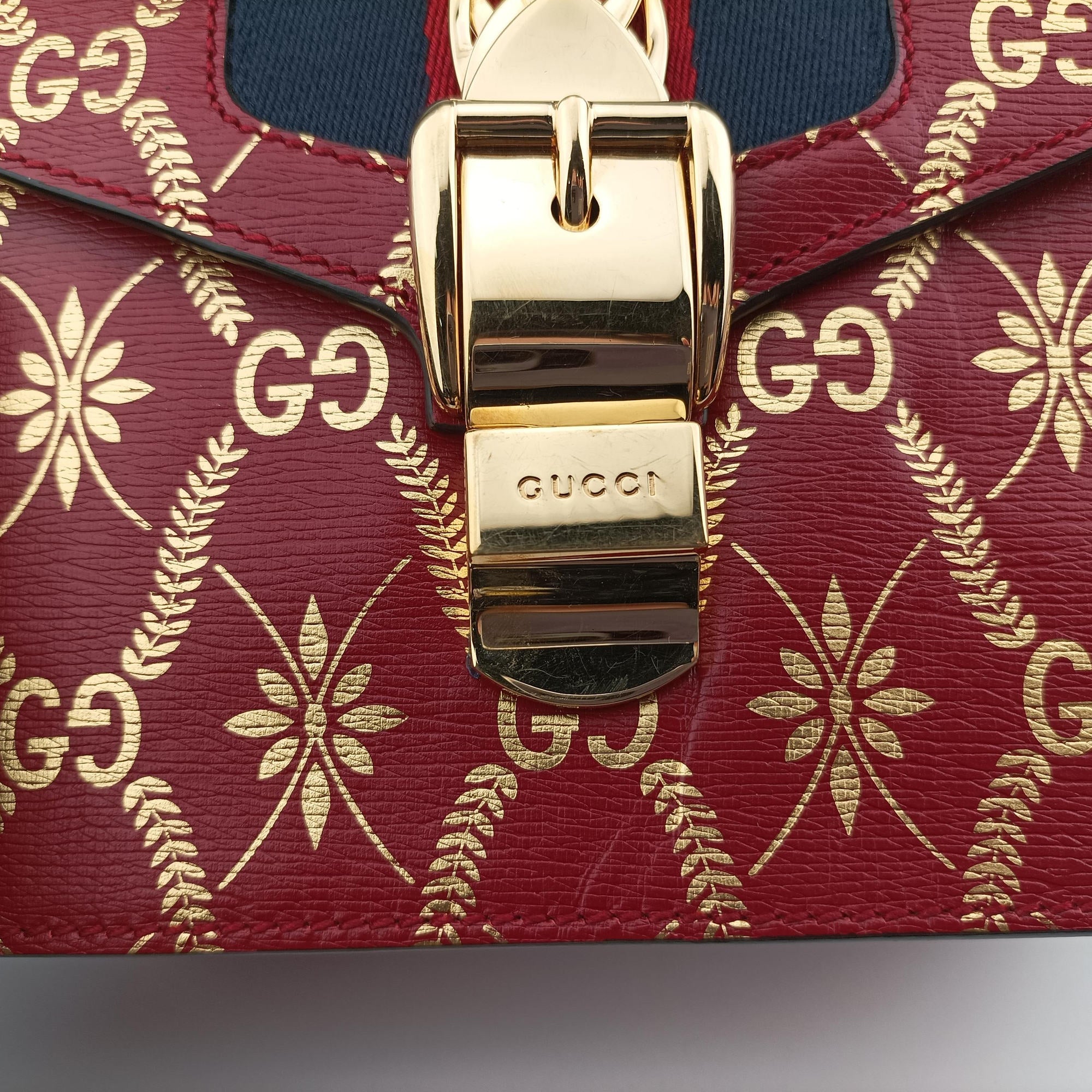 Sylvie red×Multicolour Leather 470270 I032590880シルヴィ レッド×マルチカラー レザー 470270 I032590880