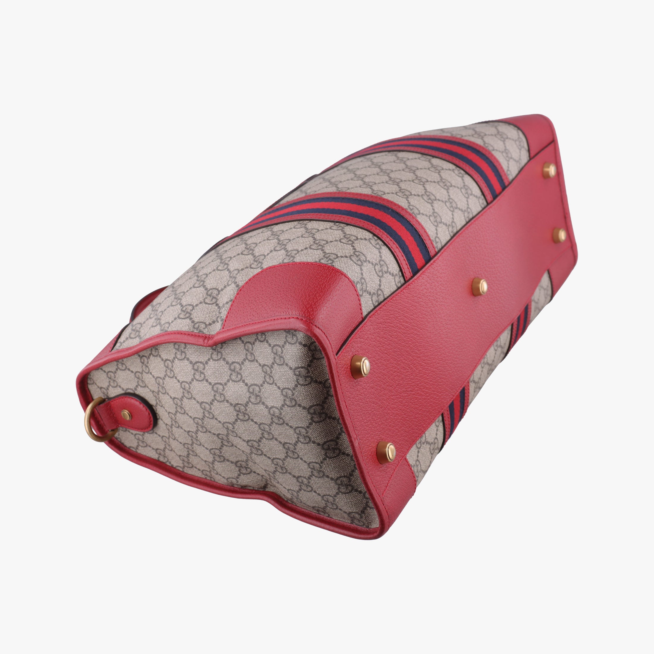 Soft GG Supreme Courrier Duffle Beige × Red PVC coated canvas×Leather 459311 F021128197ソフトGGスプリーム クーリエ ダッフル ベージュ × レッド PVCコーティングキャンバス×レザー 459311 F021128197