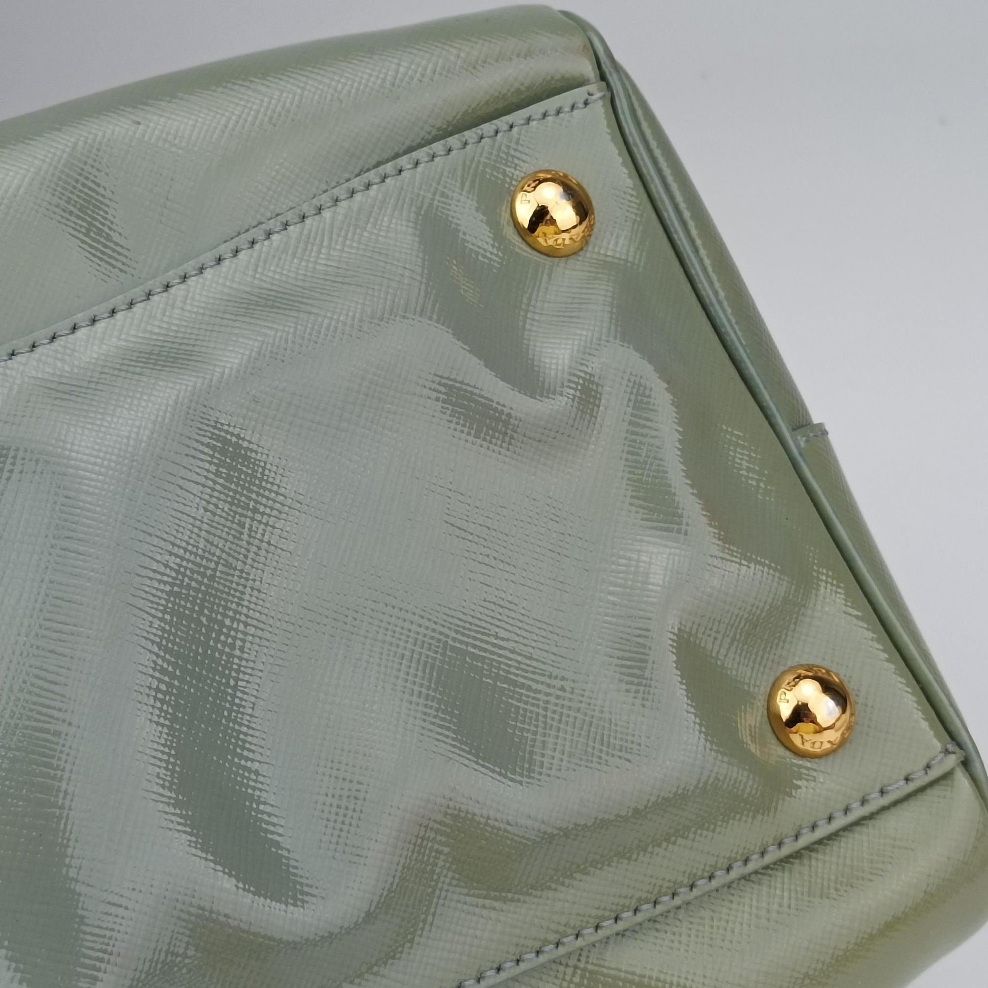 Bowling Bag Green Patent SAFFIANO Leather BL0797 214ボウリングバッグ グリーン パテント サフィアーノレザー BL0797 214