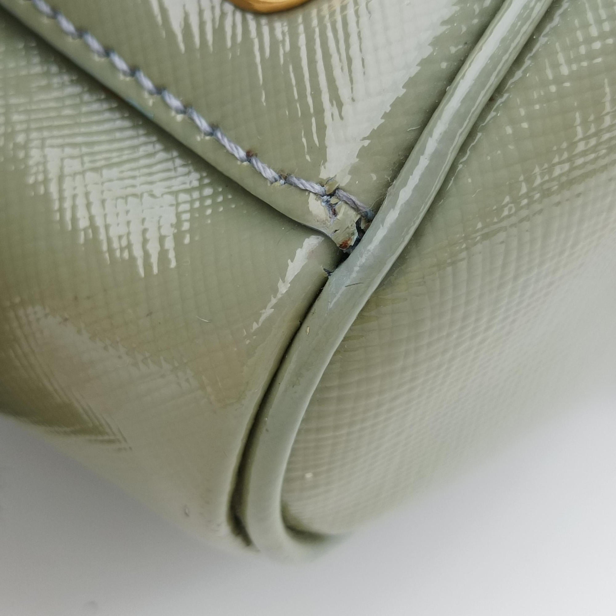 Bowling Bag Green Patent SAFFIANO Leather BL0797 214ボウリングバッグ グリーン パテント サフィアーノレザー BL0797 214