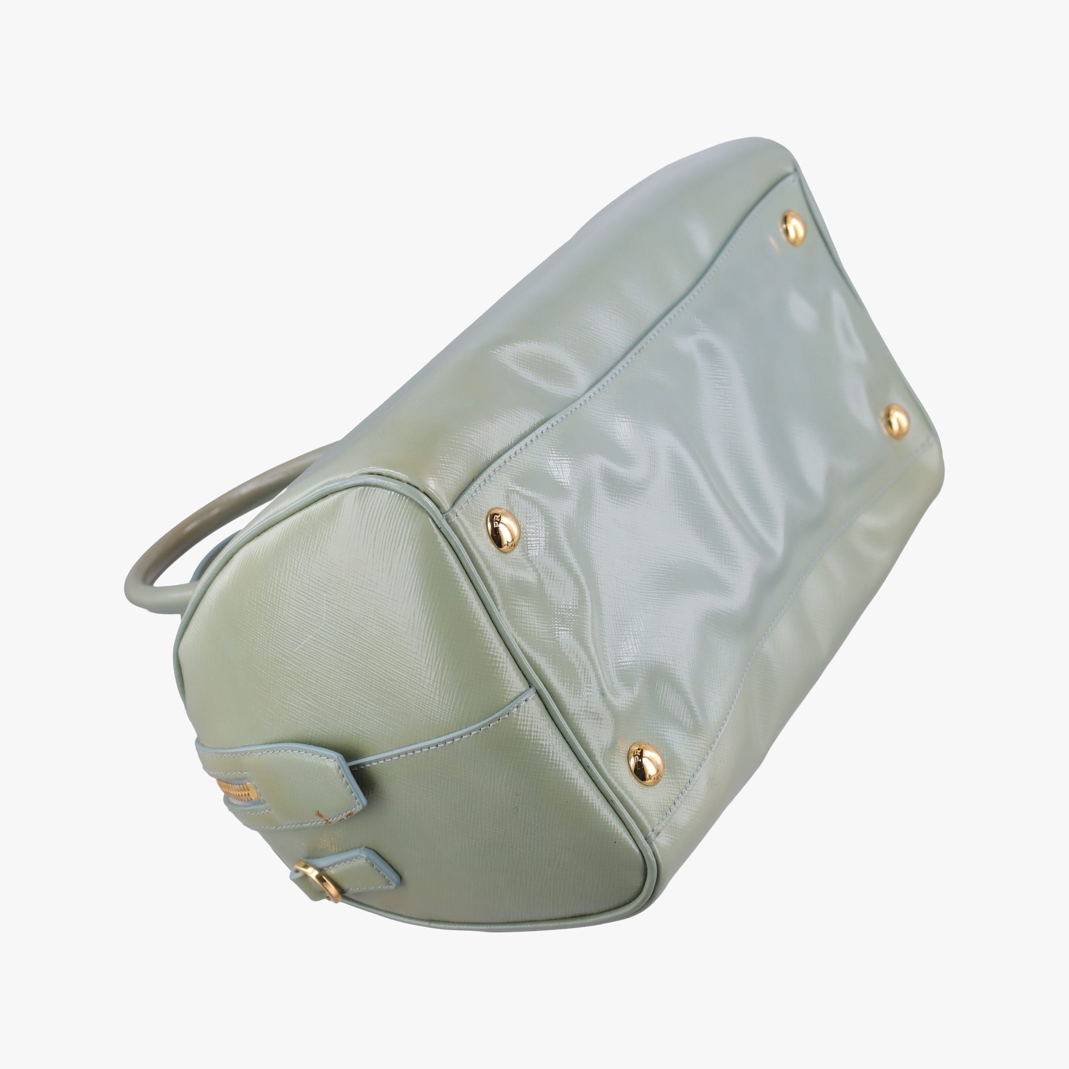 Bowling Bag Green Patent SAFFIANO Leather BL0797 214ボウリングバッグ グリーン パテント サフィアーノレザー BL0797 214