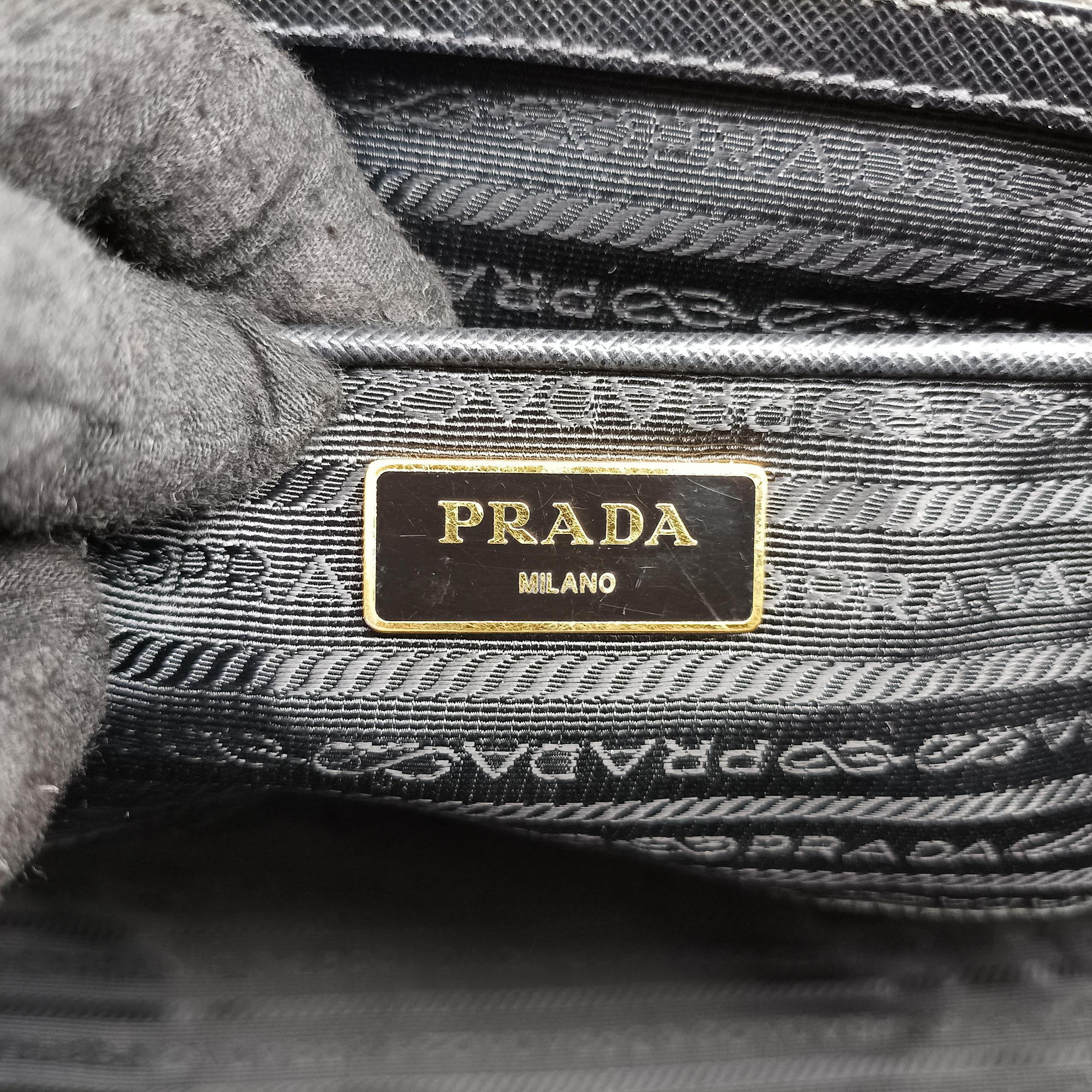 Galleria Black SAFFIANO Leather 1BA274 7/R 165ガレリア ブラック サフィアーノレザー 1BA274 7/R 165