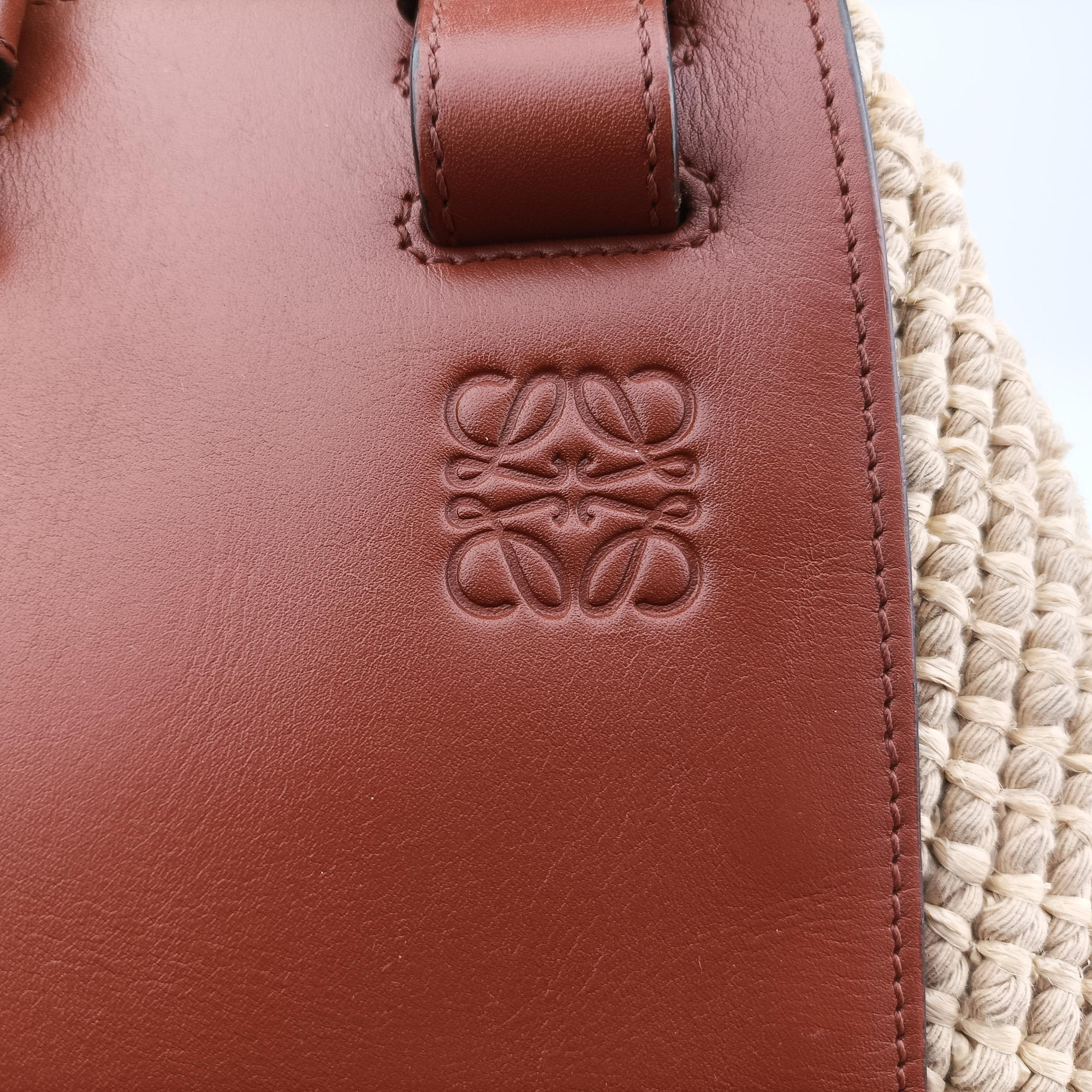 Hammock Small Brown×Beige Leather×Raffia 061701ハンモック スモール ブラウン×ベージュ レザー×ラフィア 061701