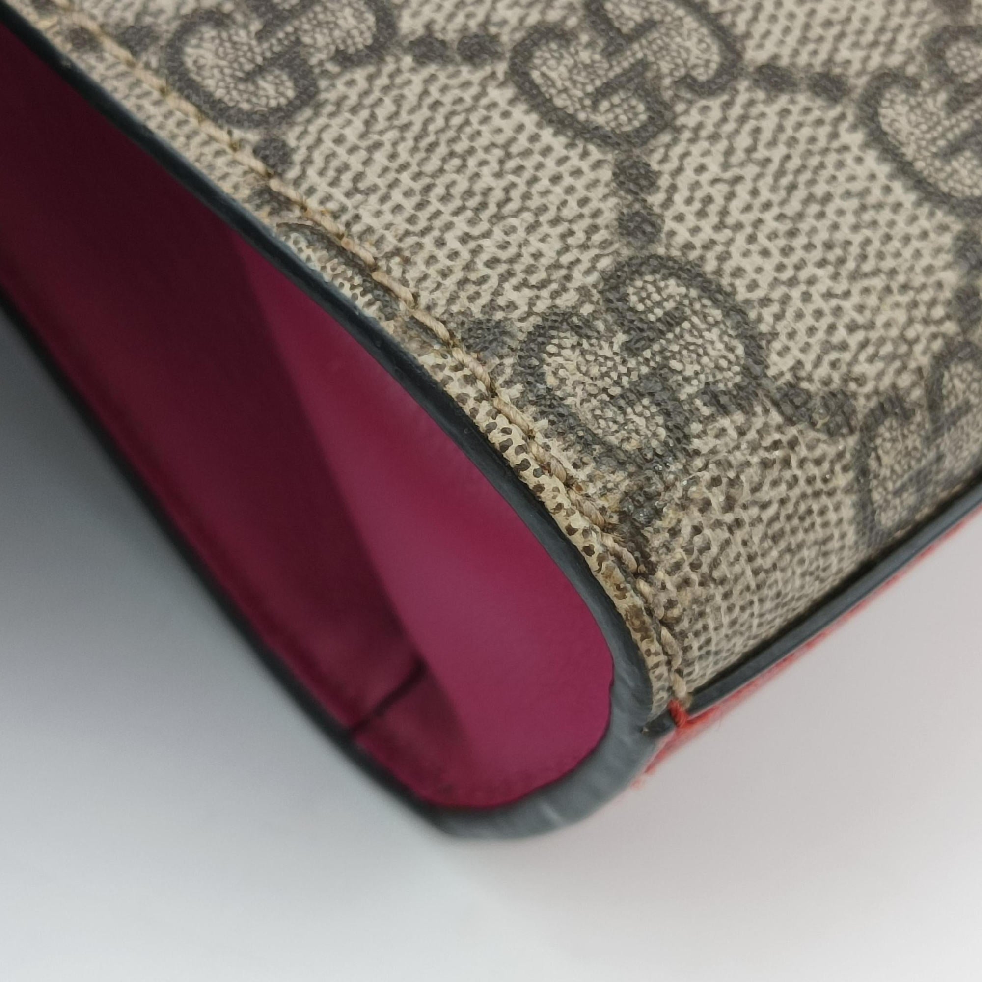 Padlock beige×red×pink PVC coated canvas×Leather 409487 F020695967パドロック ベージュ×レッド×ピンク PVCコーティングキャンバス×レザー 409487 F020695967