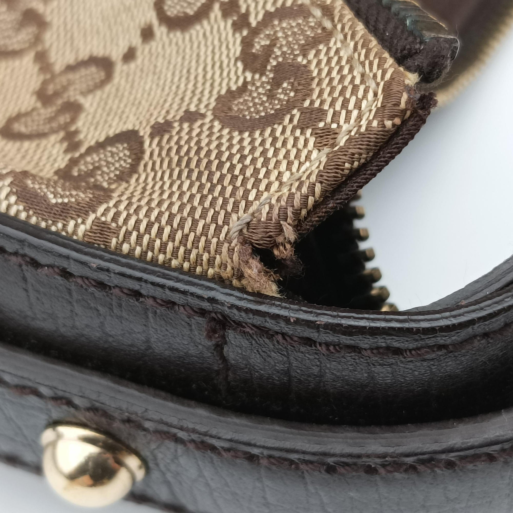 horsebit hobo Brown canvas 115867 C3055594ホースビット ブラウン キャンバス 115867 C3055594