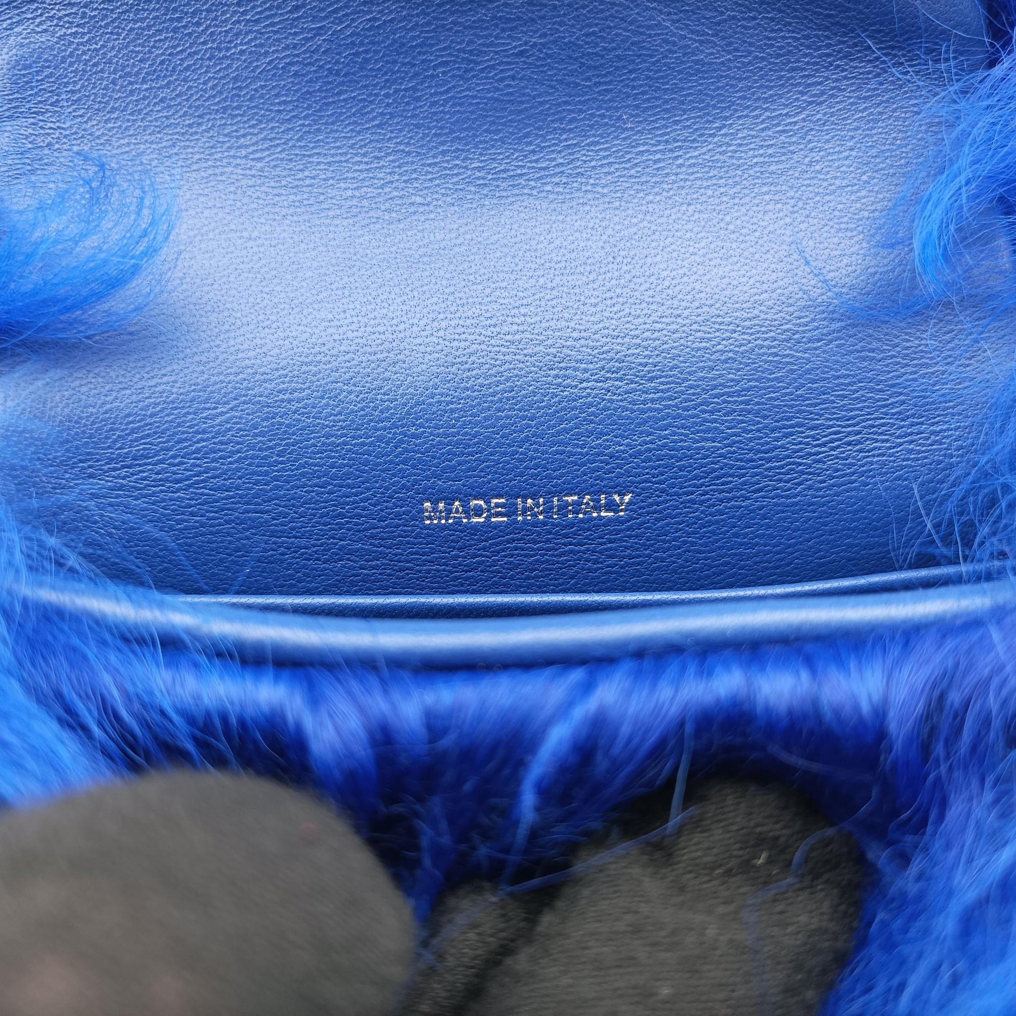 Shearling CC Hook Card Holder Blue wool AP2397 31690490シアリングCCフックカードホルダー ブルー ウール AP2397 31690490