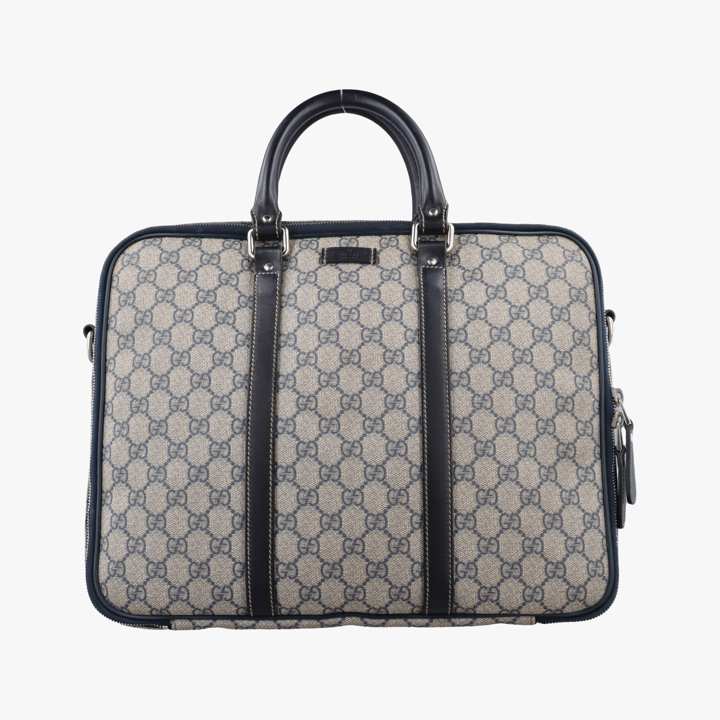 GG Supreme Briefcase Business Beige×Navy PVC coated canvas×Leather 223667 E012328322GGスプリーム ブリーフケース ビジネス ベージュ×ネイビー PVCコーティングキャンバス×レザー 223667 E012328322