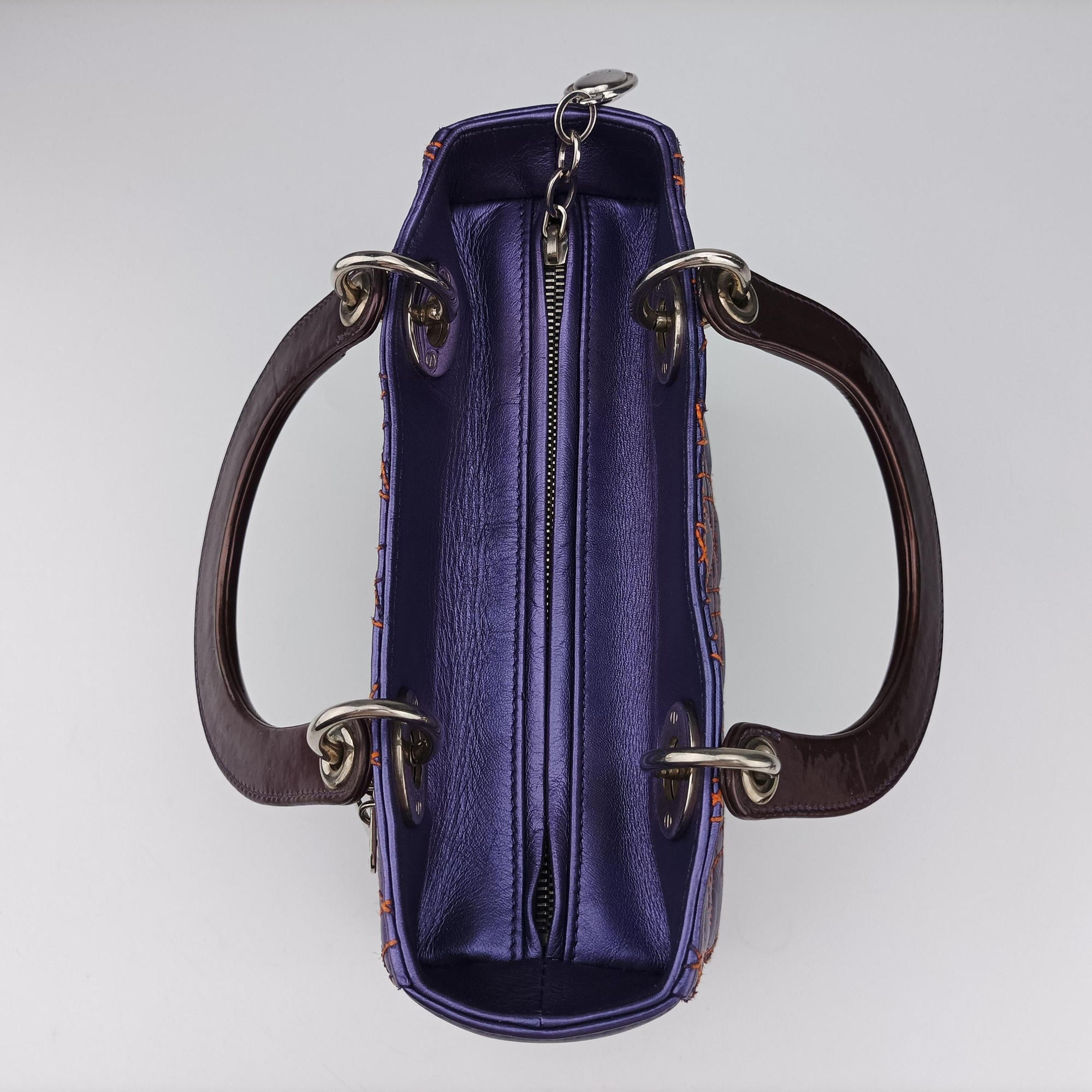 Lady Dior Purple×Orange×Brown Lambskin 15-BO-1111レディディオール パープル×オレンジ×ブラウン ラムスキン 15-BO-1111