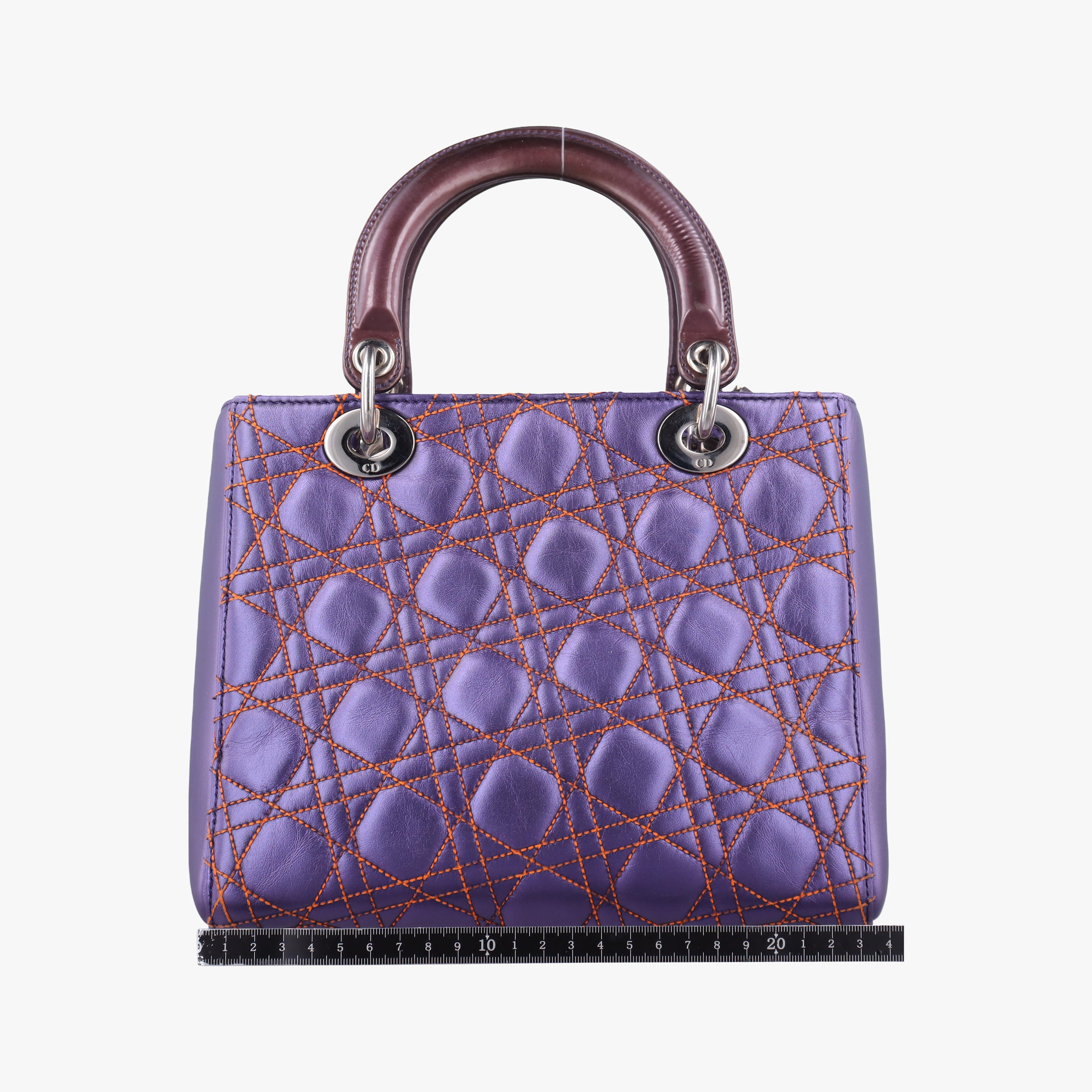 Lady Dior Purple×Orange×Brown Lambskin 15-BO-1111レディディオール パープル×オレンジ×ブラウン ラムスキン 15-BO-1111