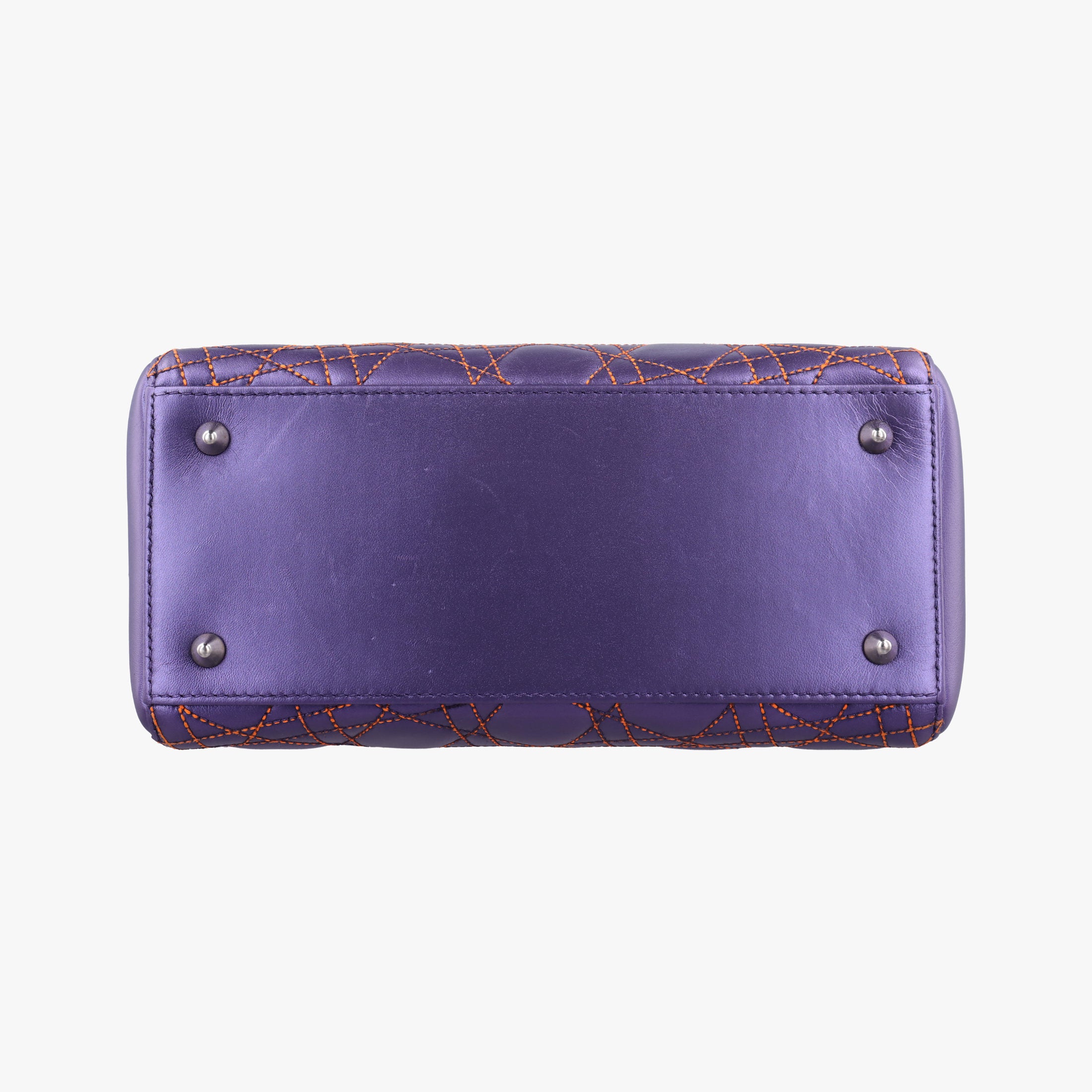 Lady Dior Purple×Orange×Brown Lambskin 15-BO-1111レディディオール パープル×オレンジ×ブラウン ラムスキン 15-BO-1111