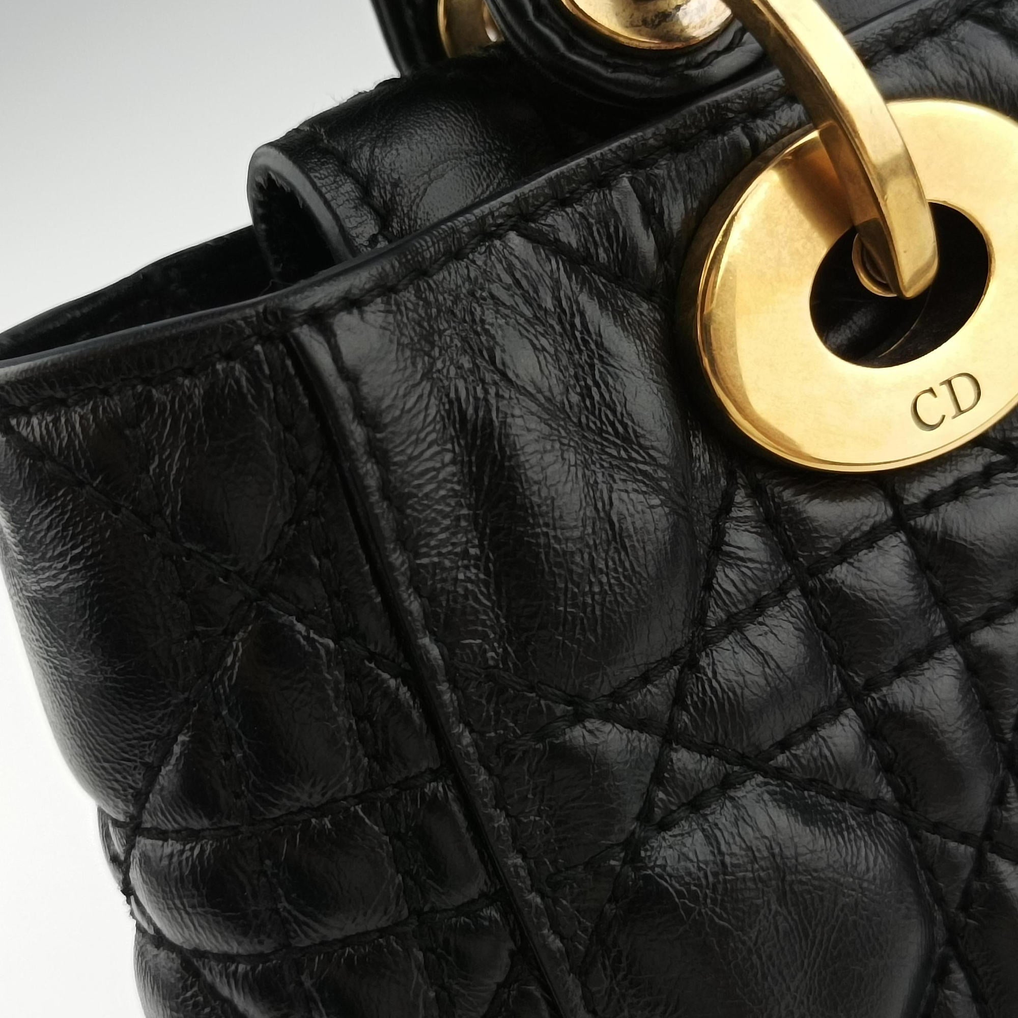 Lady Dior Black lambskin 29-MA-0148レディディオール ブラック ラムスキン 29-MA-0148