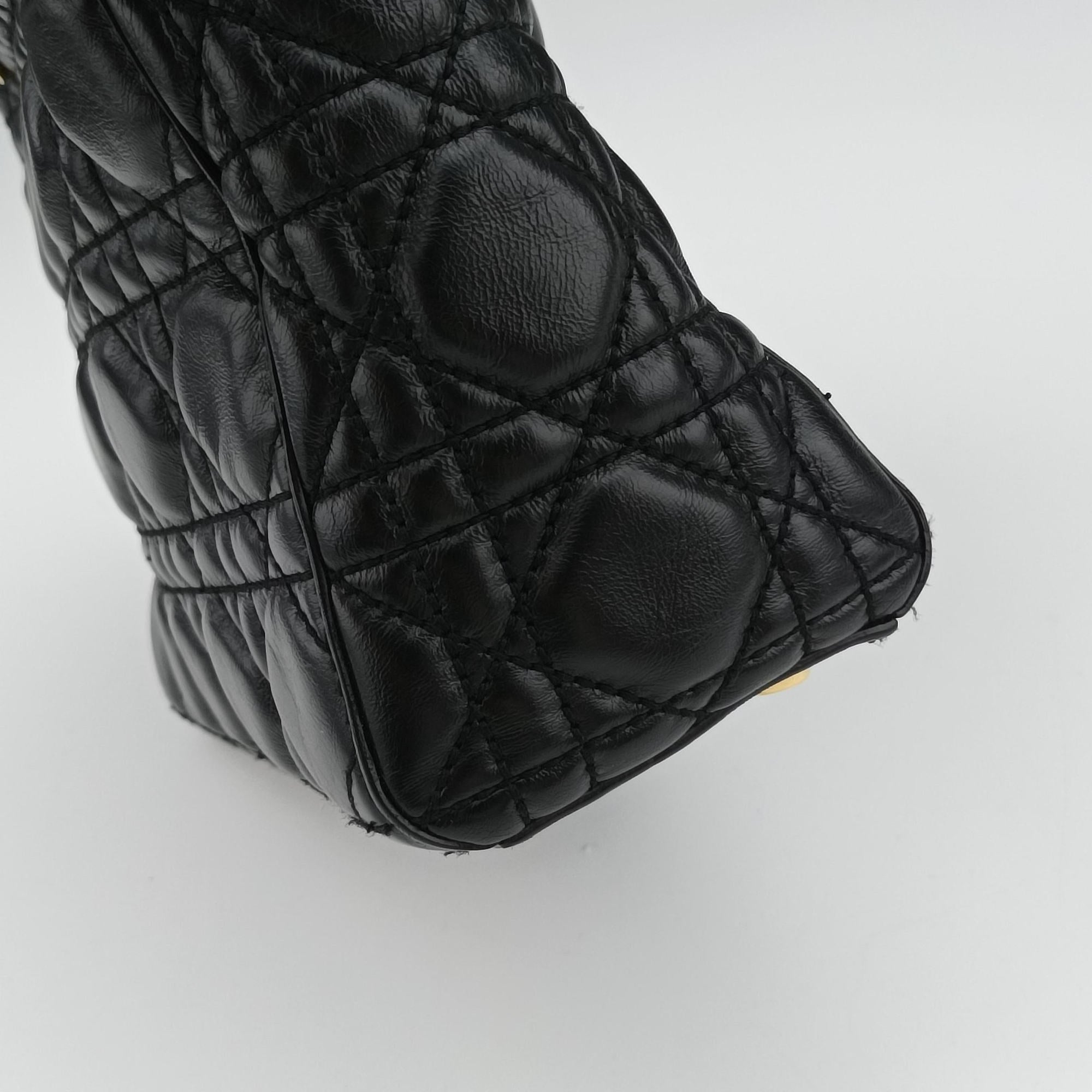 Lady Dior Black lambskin 29-MA-0148レディディオール ブラック ラムスキン 29-MA-0148