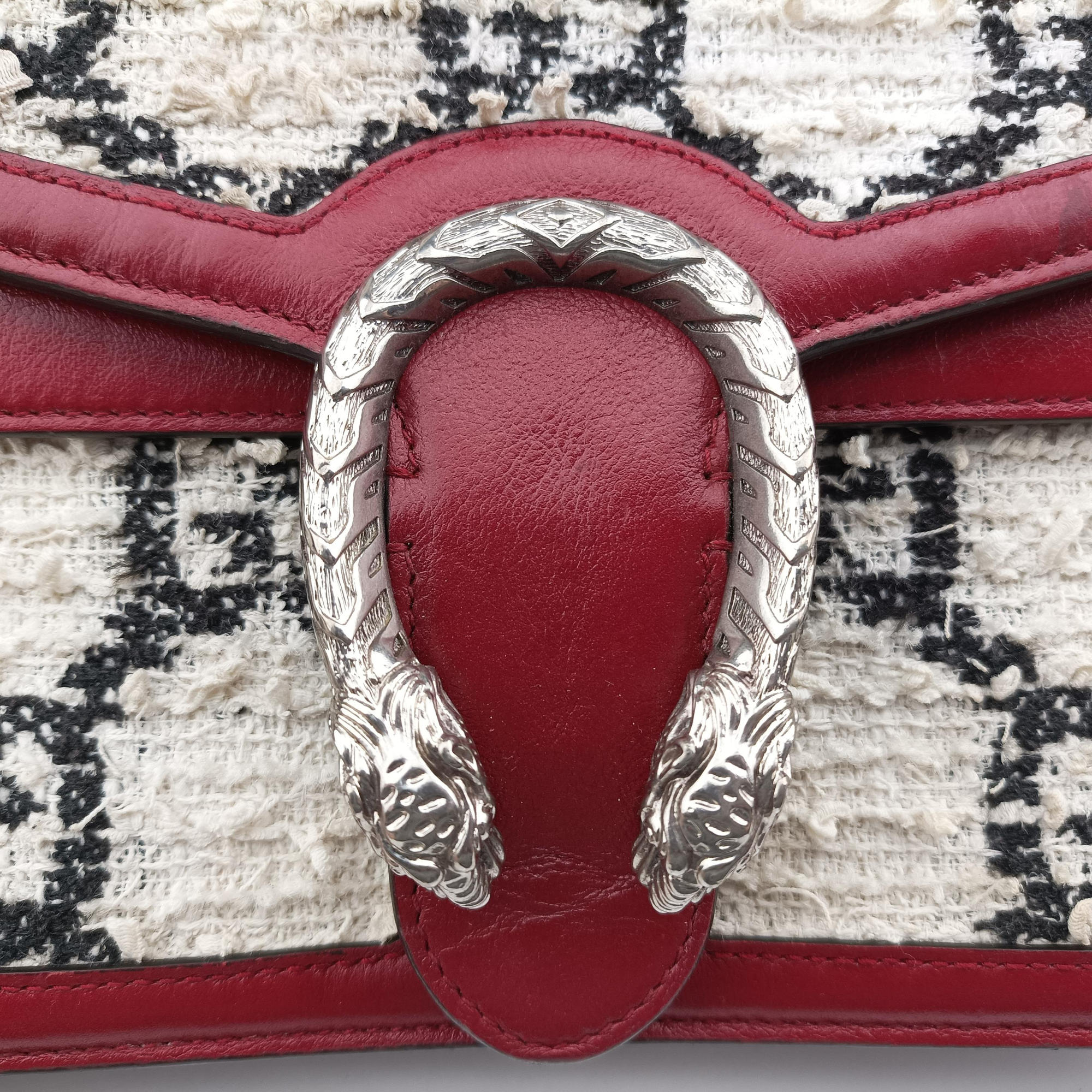 Dionysus Ivory × Red × Black Tweed×Leather 400249 A029527679ディオニュソス アイボリー × レッド × ブラック ツイード×レザー 400249 A029527679