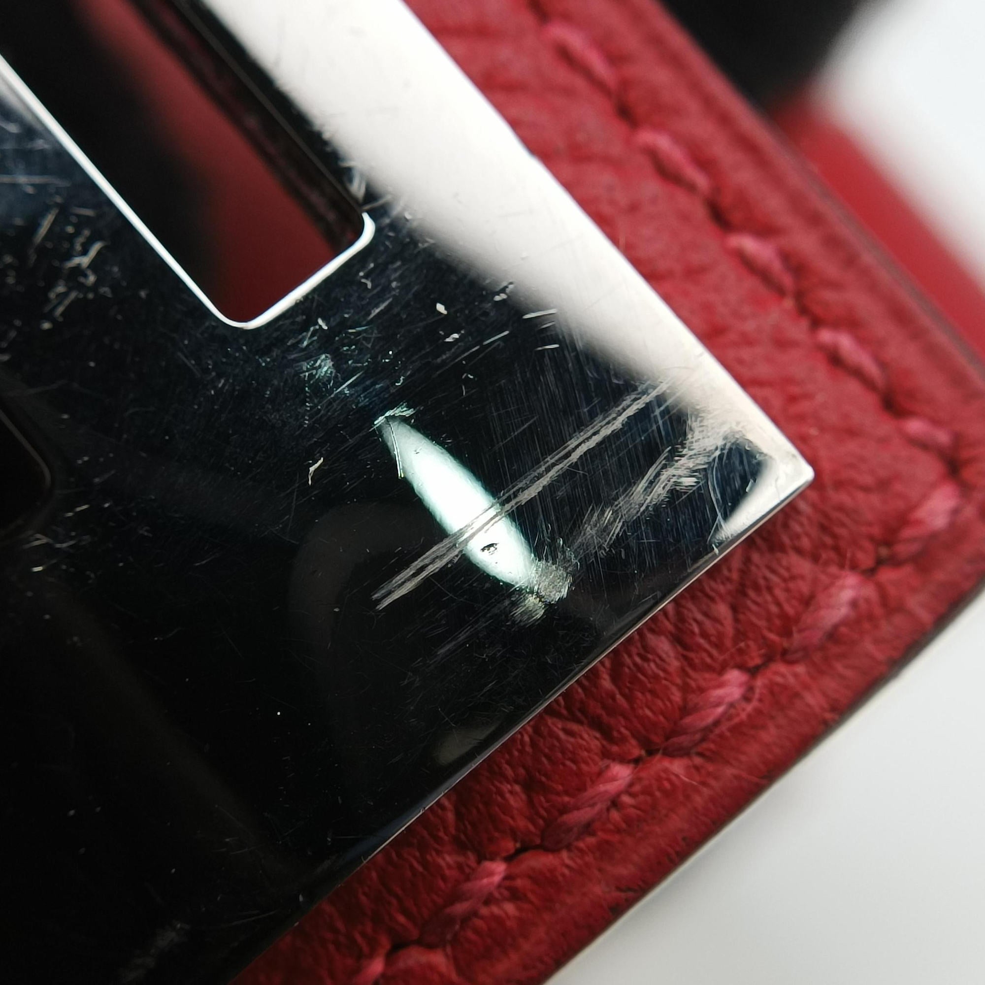 Collier de chien Red×silver Leather×GP SI▢Qコリエ ド シアン レッド×シルバー レザー×GP SI▢Q