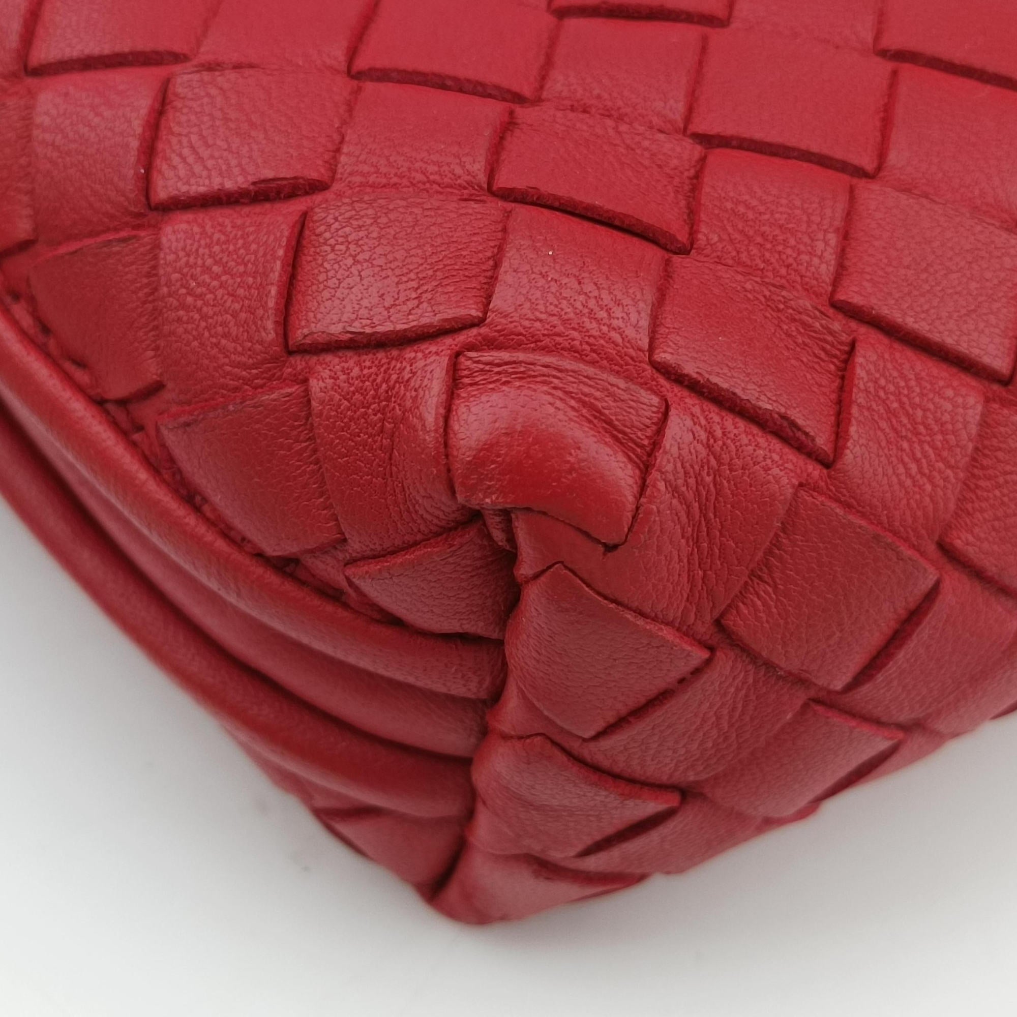 NODINI Intrecciato Red lambskin B06209437Eノディーニ イントレチャート レッド ラムスキン B06209437E
