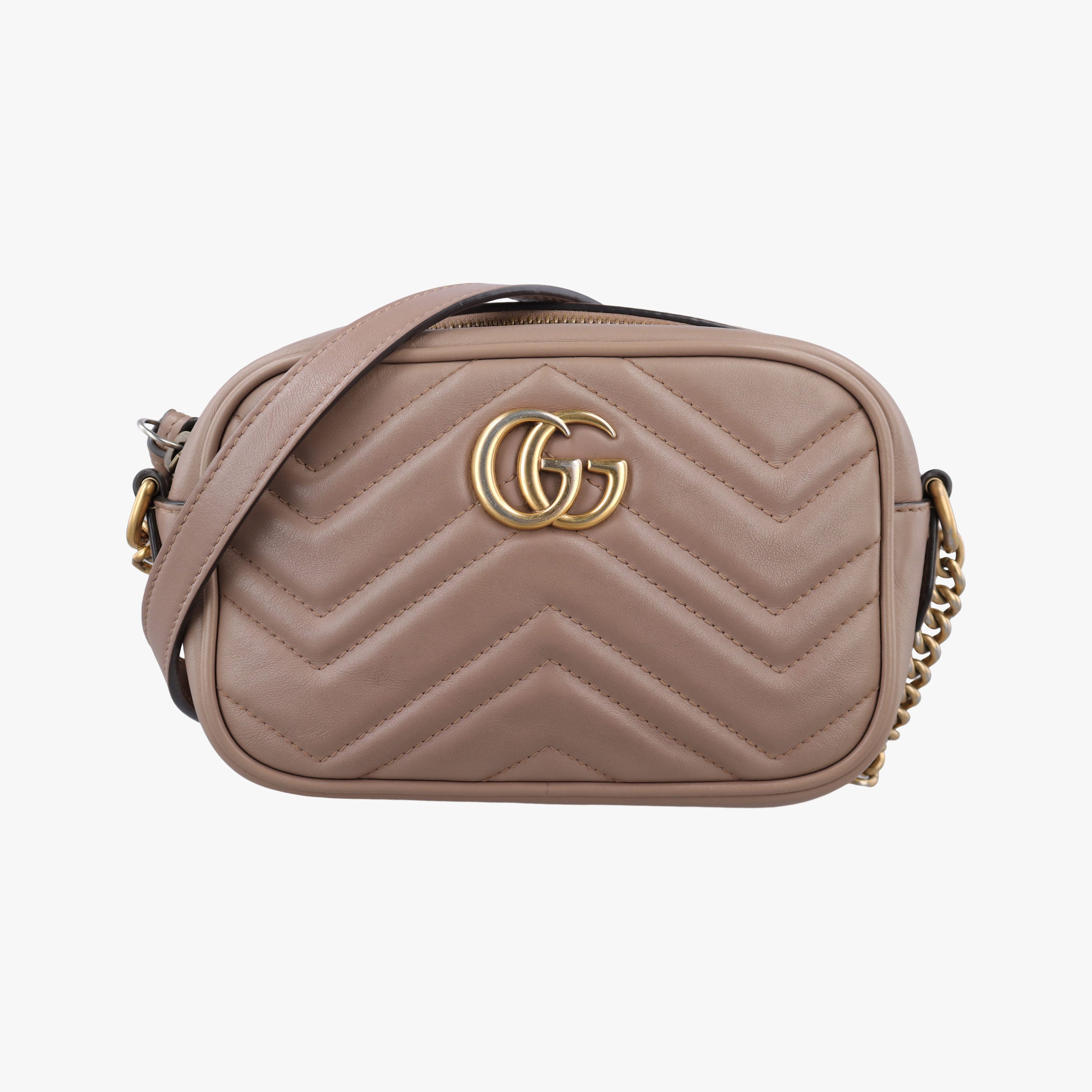GG Marmont Beige Leather 448065 I028284031GGマーモント ベージュ レザー 448065 I028284031