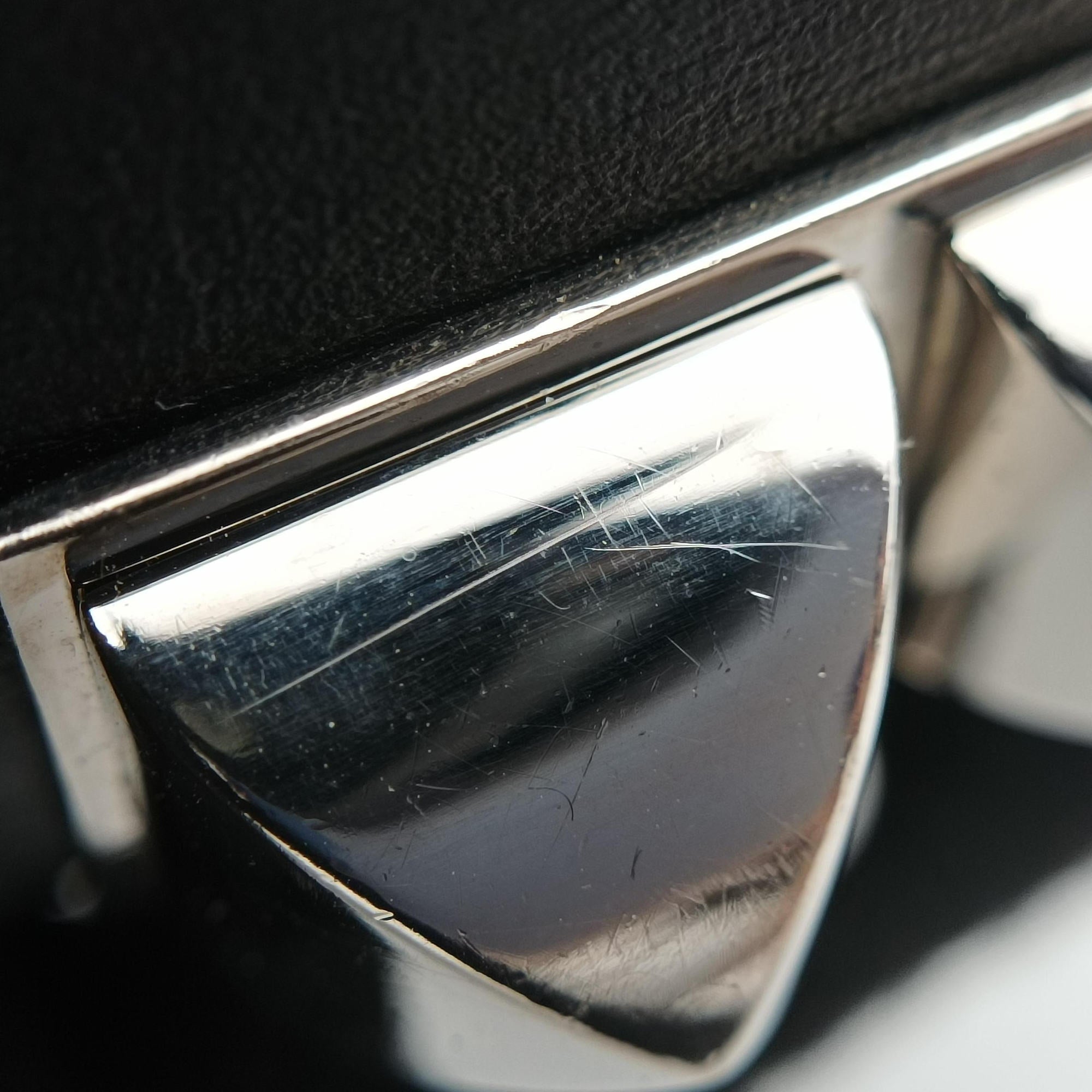 Collier de Chien Black×silver Leather×GP S SI □Oコリエ ド シアン ブラック×シルバー レザー×GP S SI □O