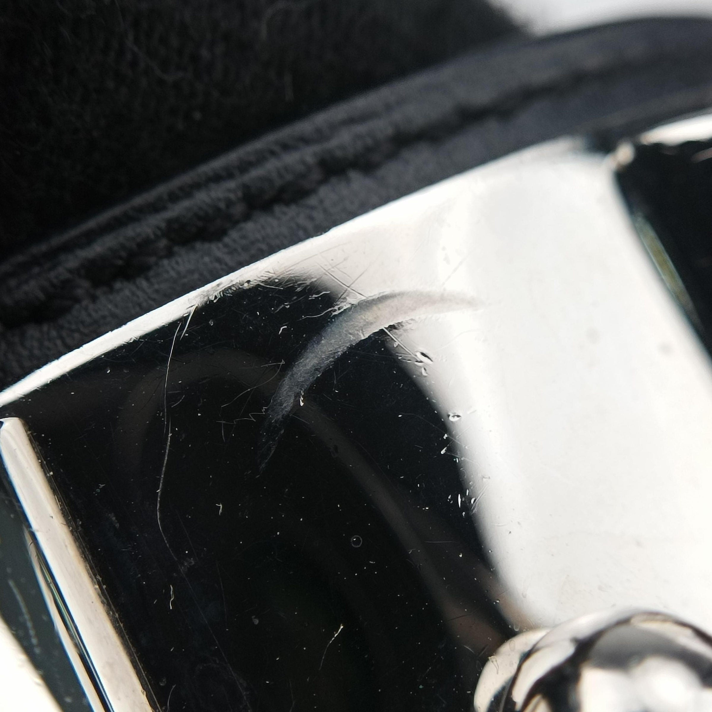 Collier de Chien Black×silver Leather×GP S SI □Oコリエ ド シアン ブラック×シルバー レザー×GP S SI □O