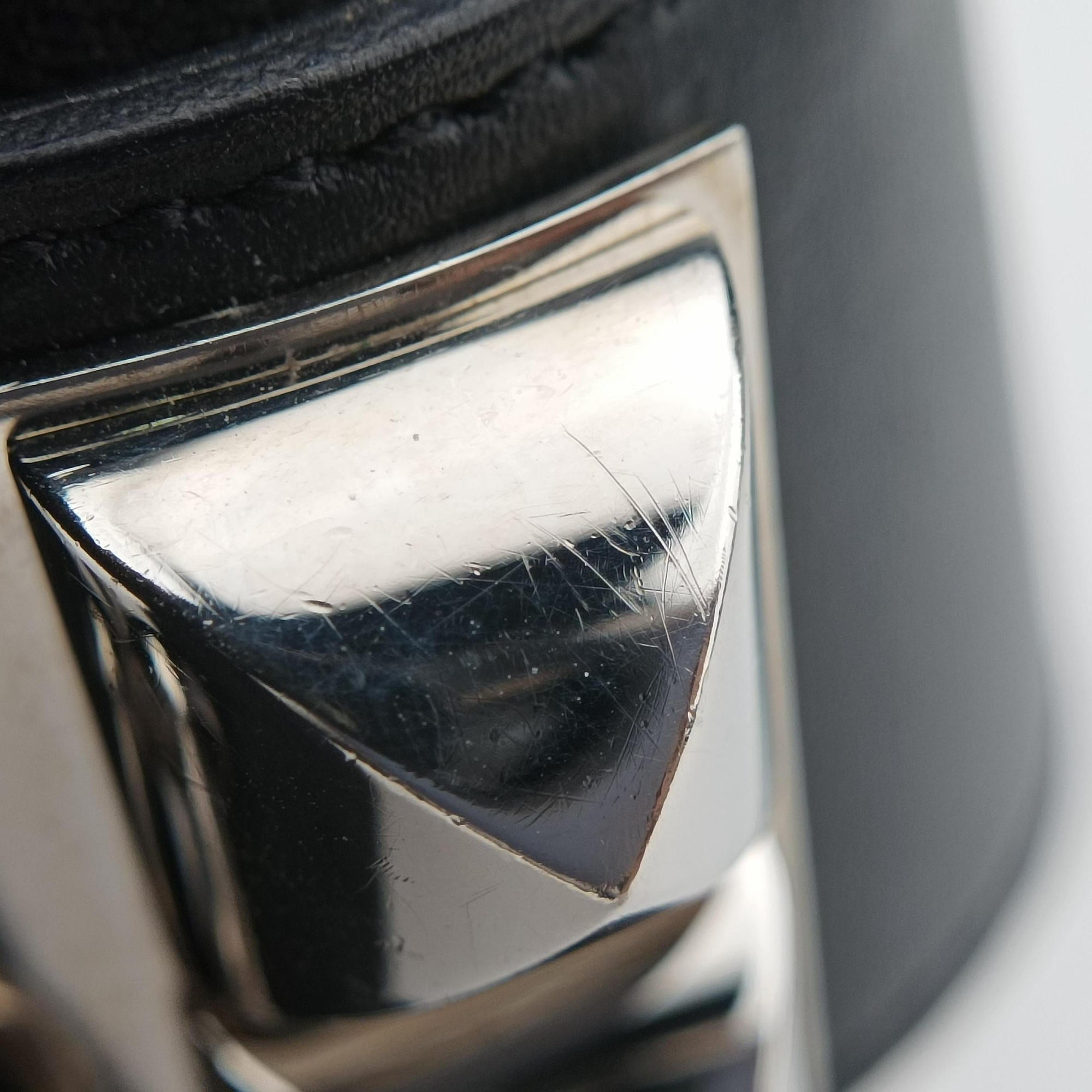 Collier de Chien Black×silver Leather×GP S SI □Oコリエ ド シアン ブラック×シルバー レザー×GP S SI □O