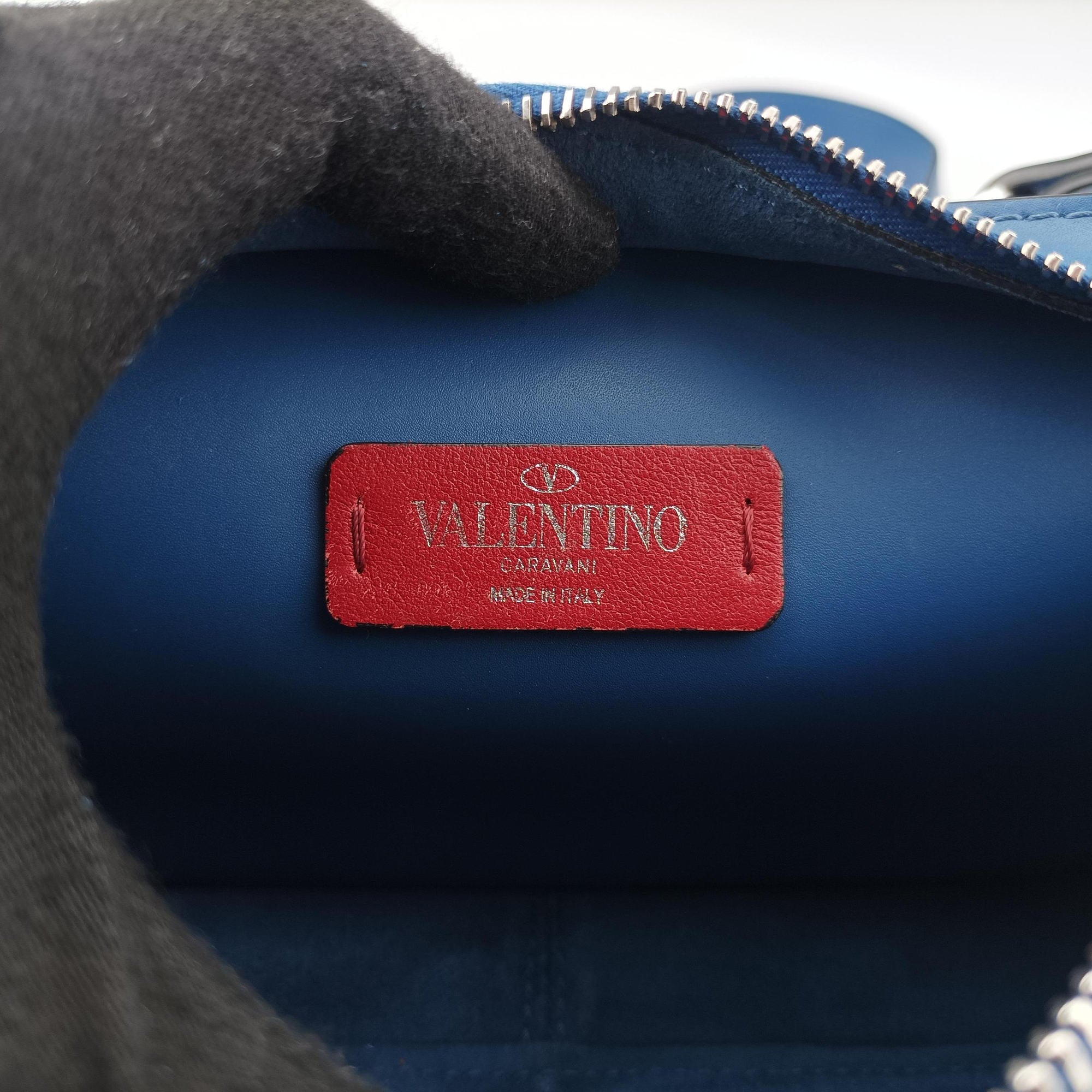 VLTN Print Blue Leather VLTN プリント ブルー レザー