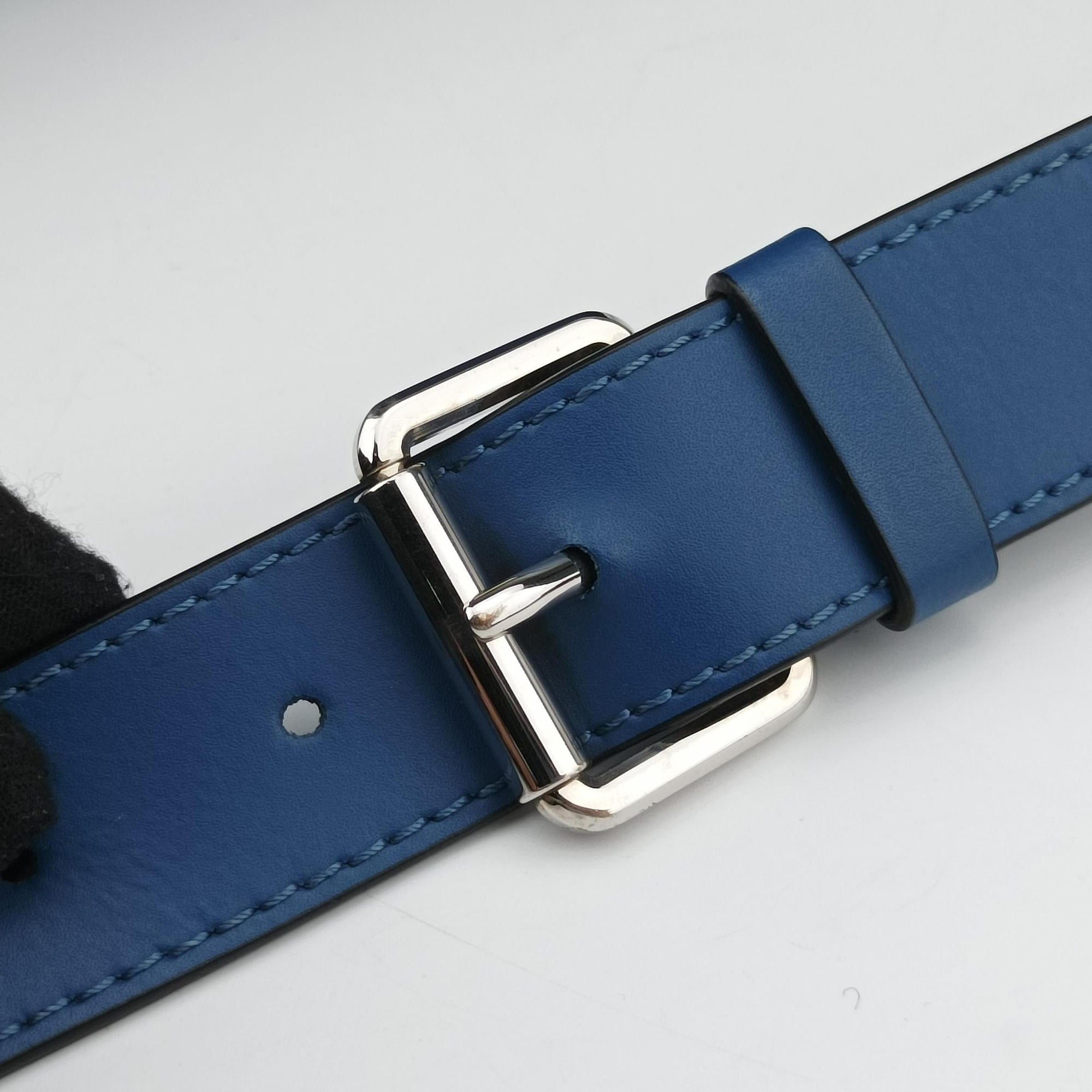 VLTN Print Blue Leather VLTN プリント ブルー レザー