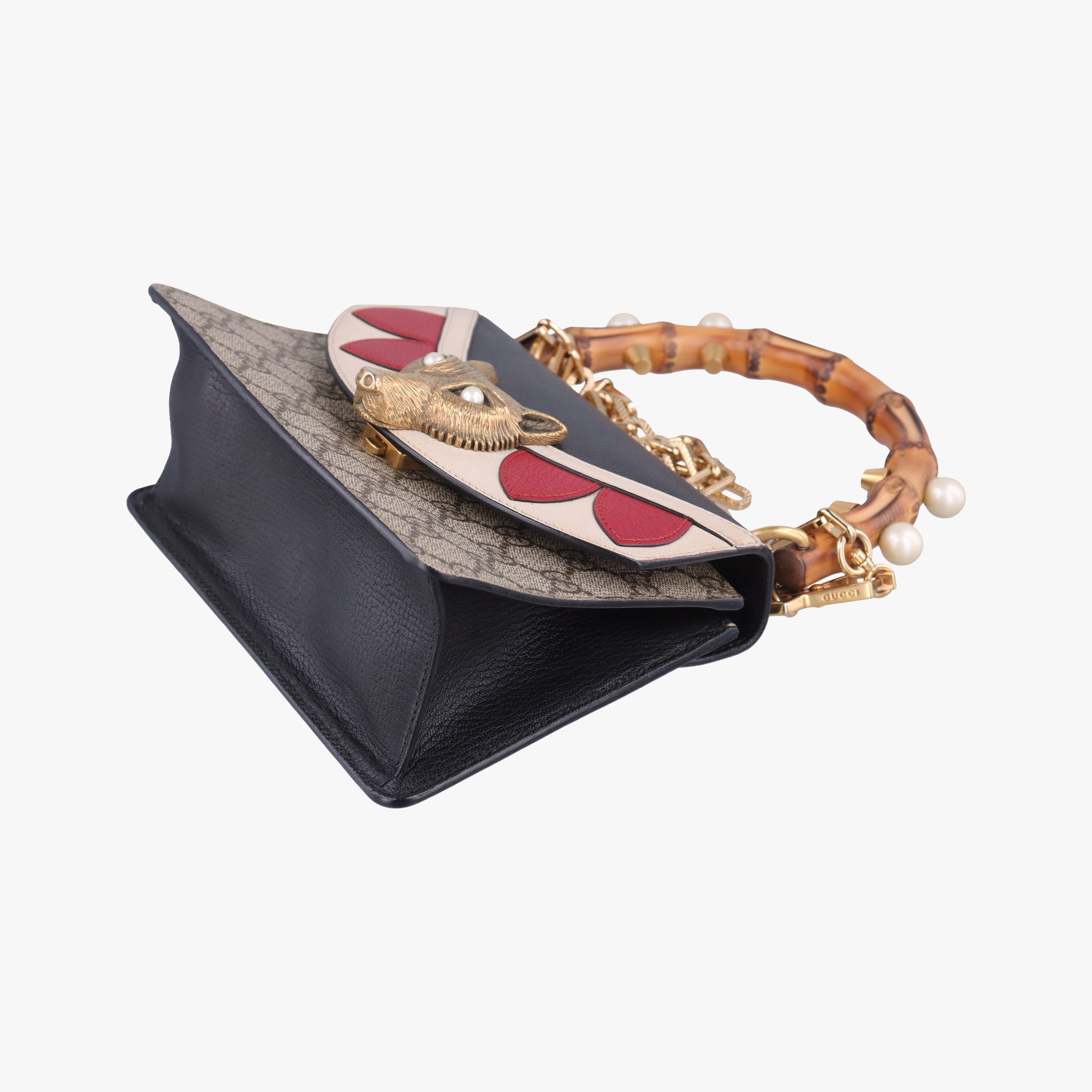 Mini Fox Brooch Bamboo Beige×Multicolour PVC coated canvas×Leather 466428 H012736925ミニ フォックス ブローチ バンブー ベージュ×マルチカラー PVCコーティングキャンバス×レザー 466428 H012736925