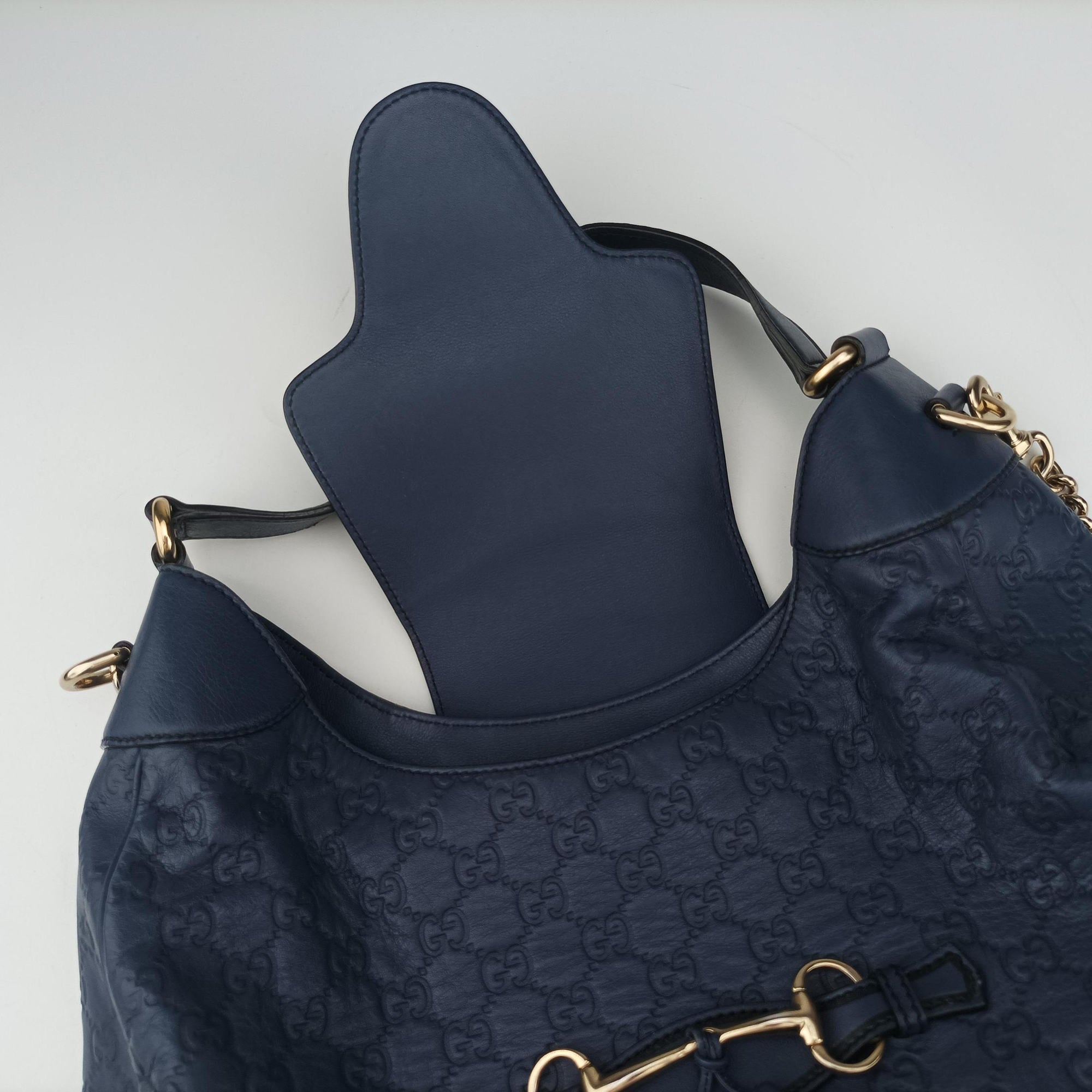Emily Hobo Blue Leather 322226 A015932589エミリー ホーボー ブルー レザー 322226 A015932589