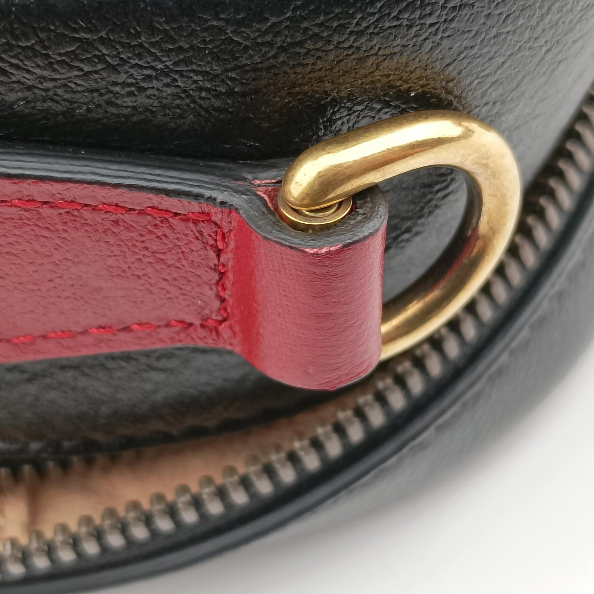 GG Marmont Bamboo Top Handle Black×red Leather 602270 G031105502GGマーモント バンブー トップ ハンドル ブラック×レッド レザー 602270 G031105502