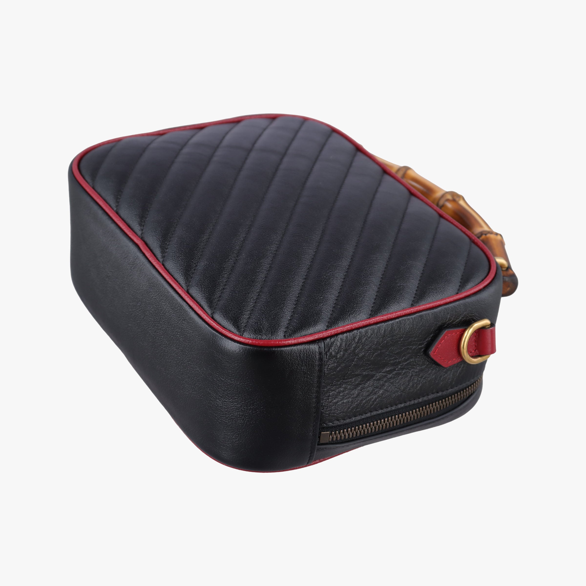 GG Marmont Bamboo Top Handle Black×red Leather 602270 G031105502GGマーモント バンブー トップ ハンドル ブラック×レッド レザー 602270 G031105502