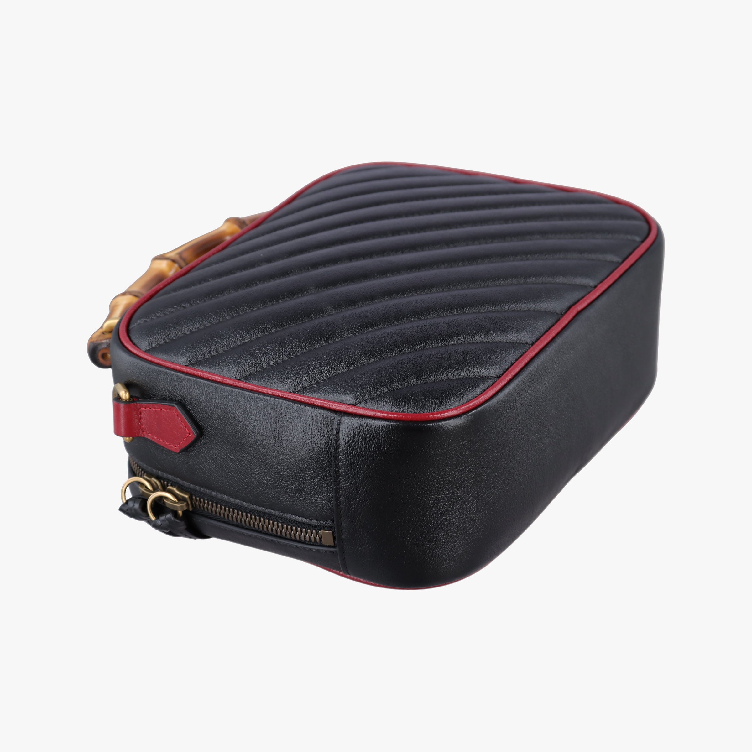 GG Marmont Bamboo Top Handle Black×red Leather 602270 G031105502GGマーモント バンブー トップ ハンドル ブラック×レッド レザー 602270 G031105502